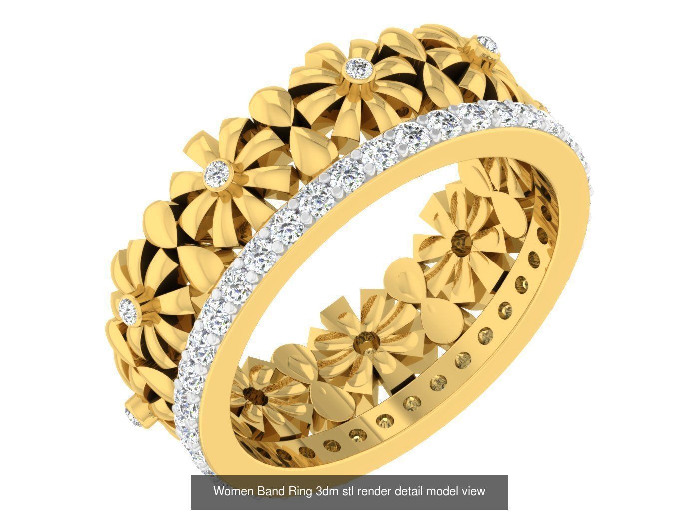 21 Flower Petal Women Bands 3dm stl renders details 3D Model Collection_10