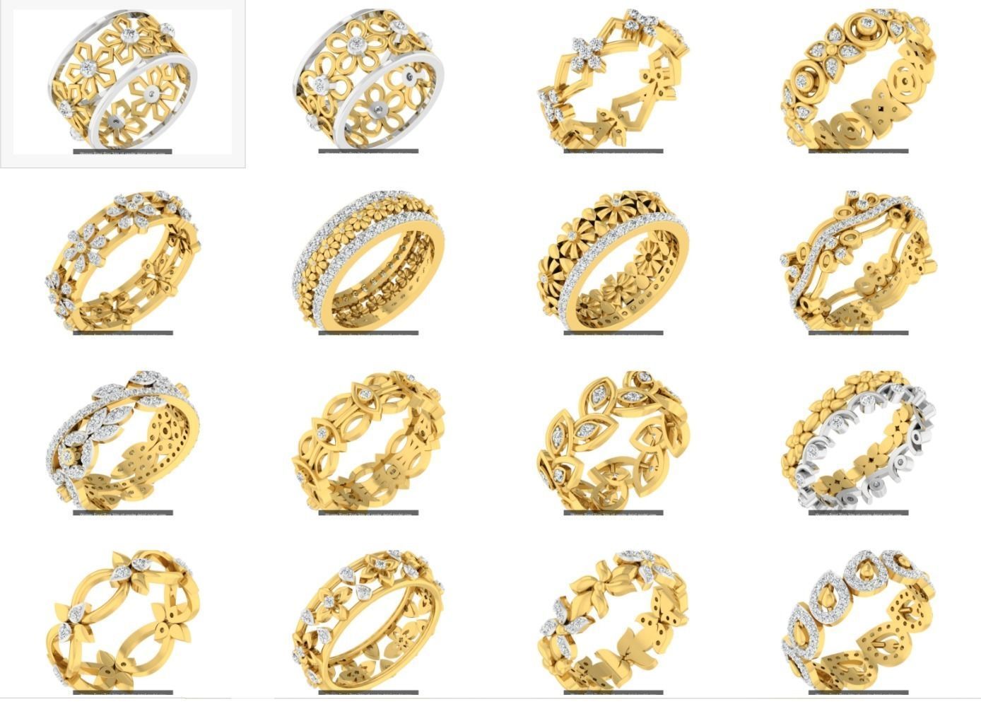 21 Flower Petal Women Bands 3dm stl renders details 3D Model Collection_2