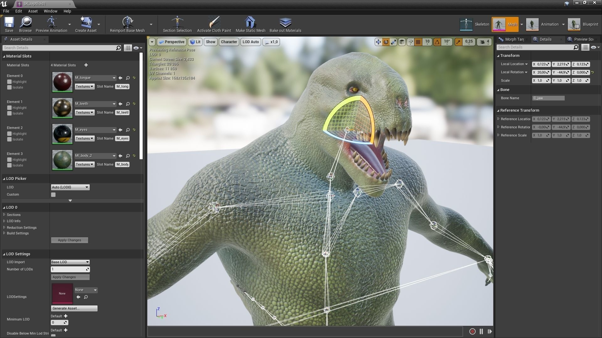 Reptiloid monster creature Low-poly 3D model_9