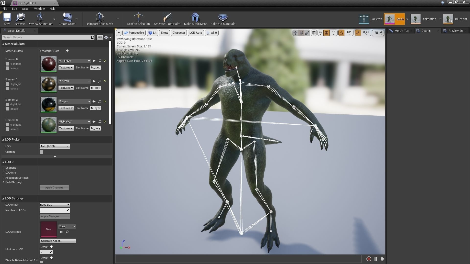 Reptiloid monster creature Low-poly 3D model_8