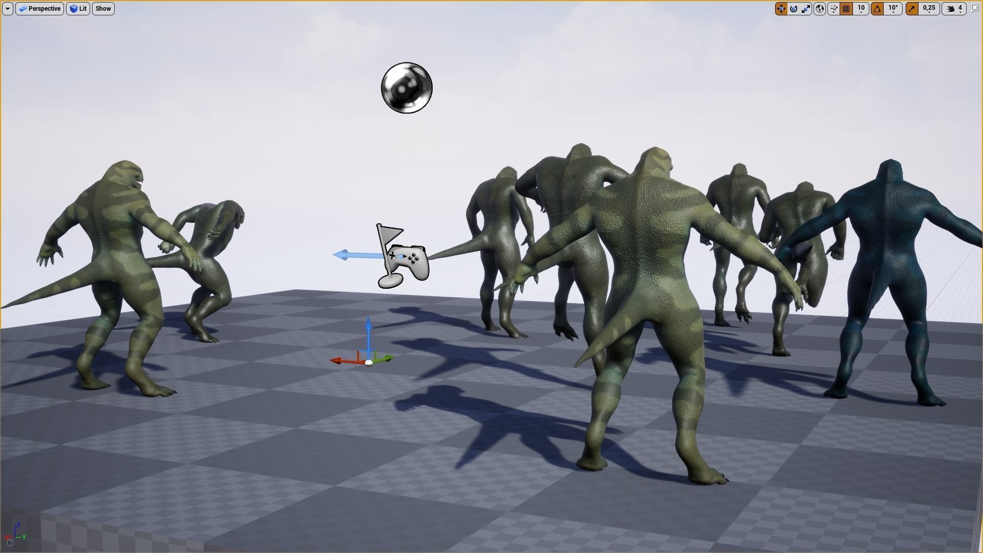 Reptiloid monster creature Low-poly 3D model_6