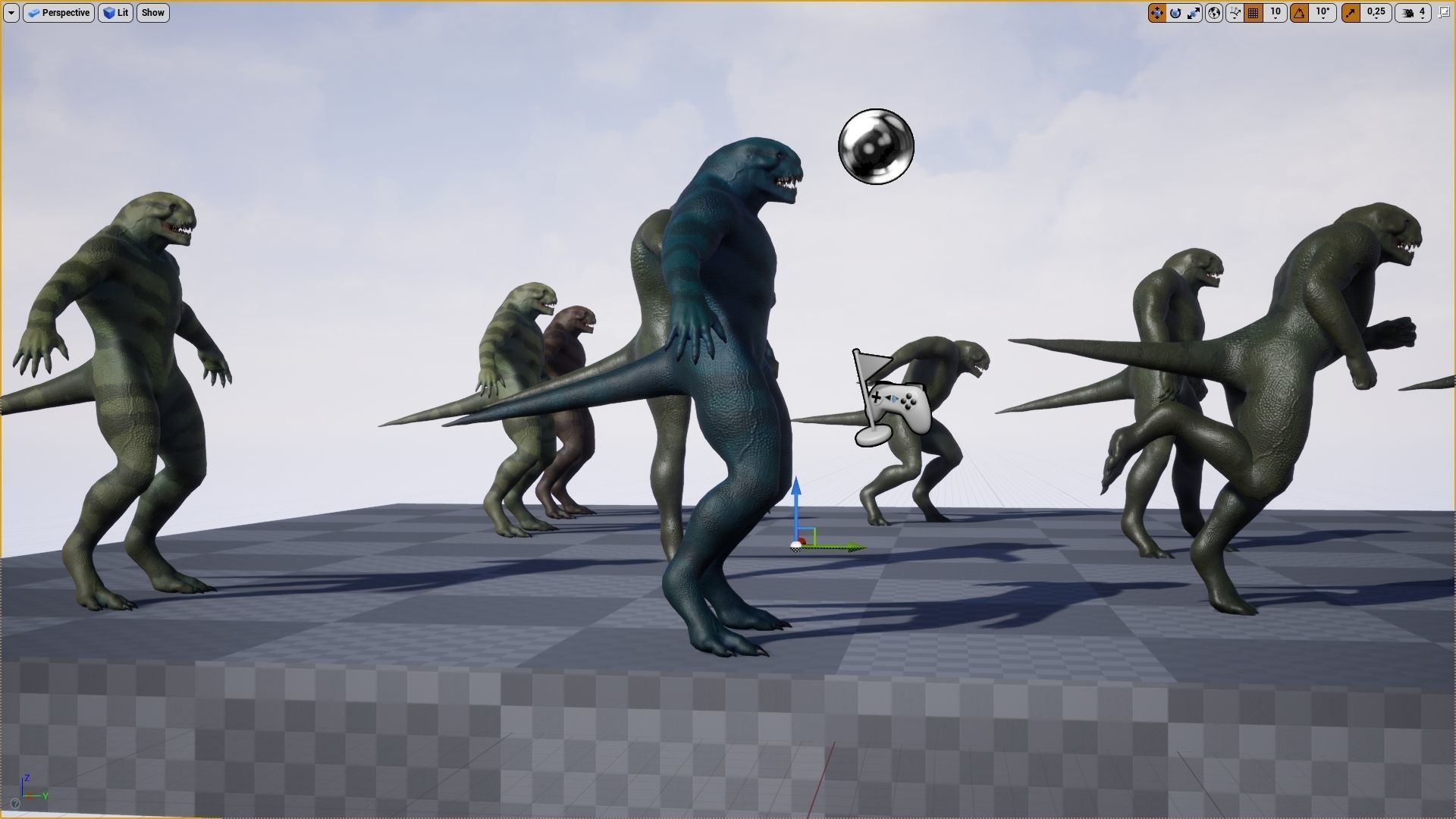 Reptiloid monster creature Low-poly 3D model_5