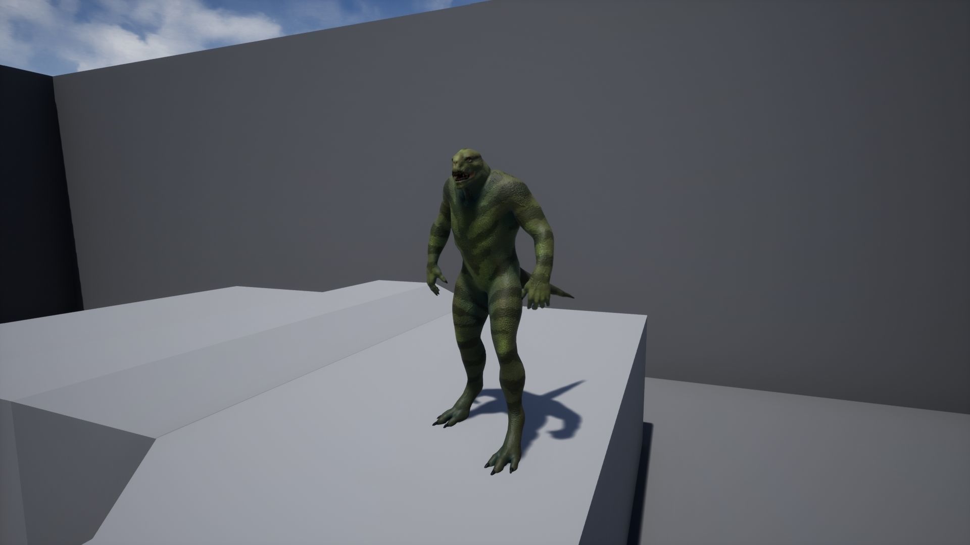 Reptiloid monster creature Low-poly 3D model_14