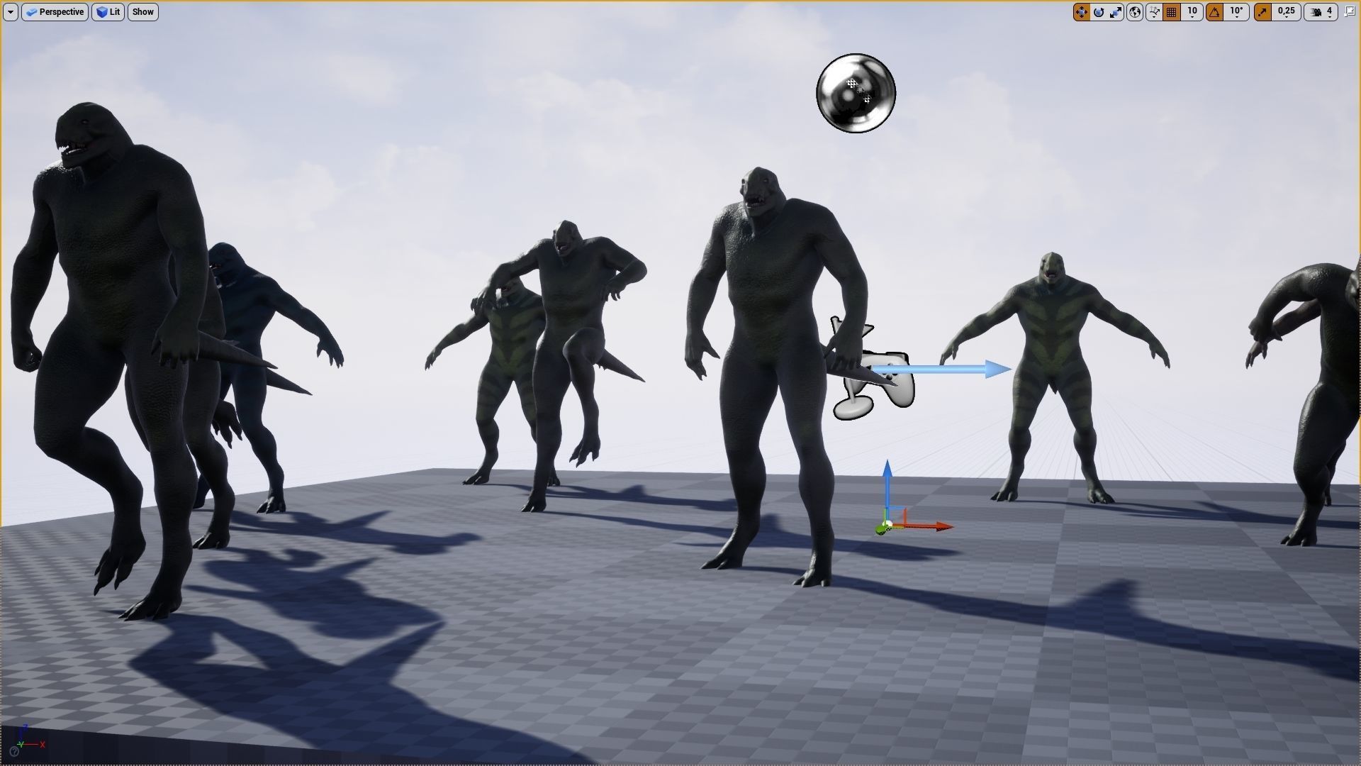 Reptiloid monster creature Low-poly 3D model_7