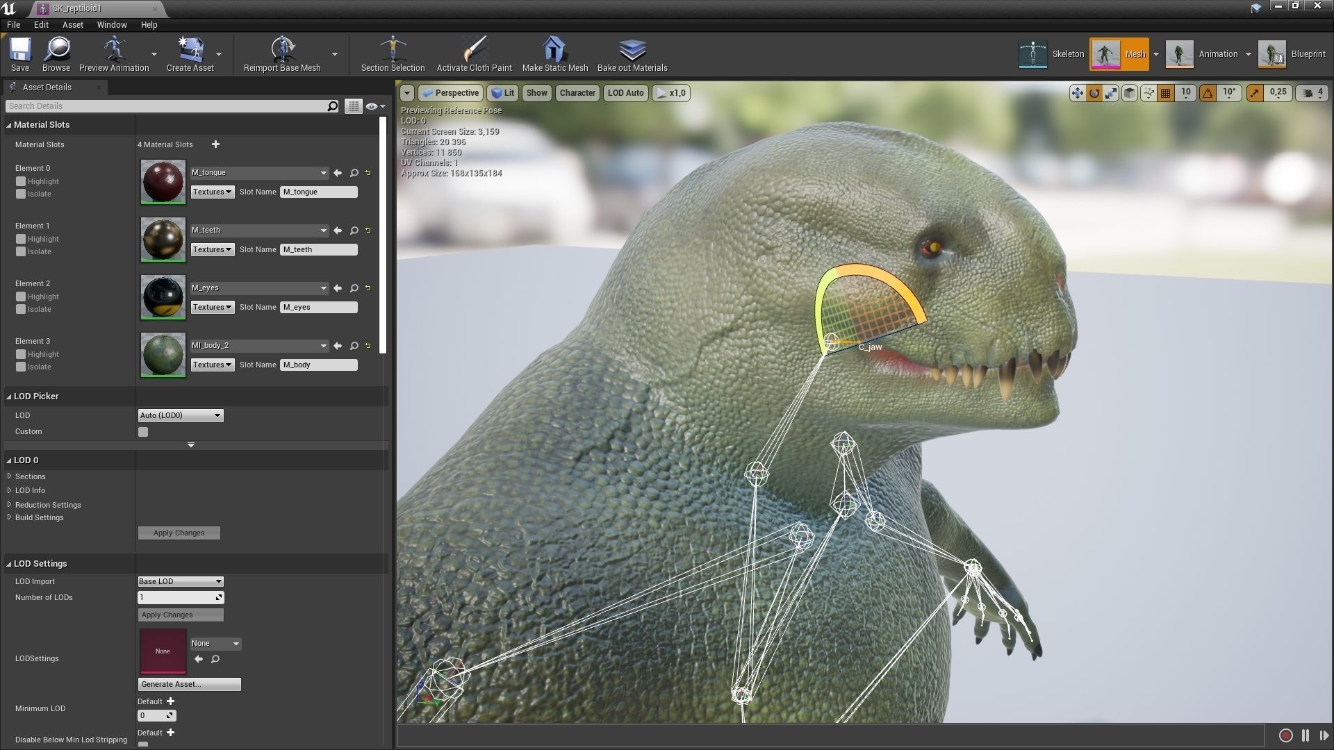 Reptiloid monster creature Low-poly 3D model_11