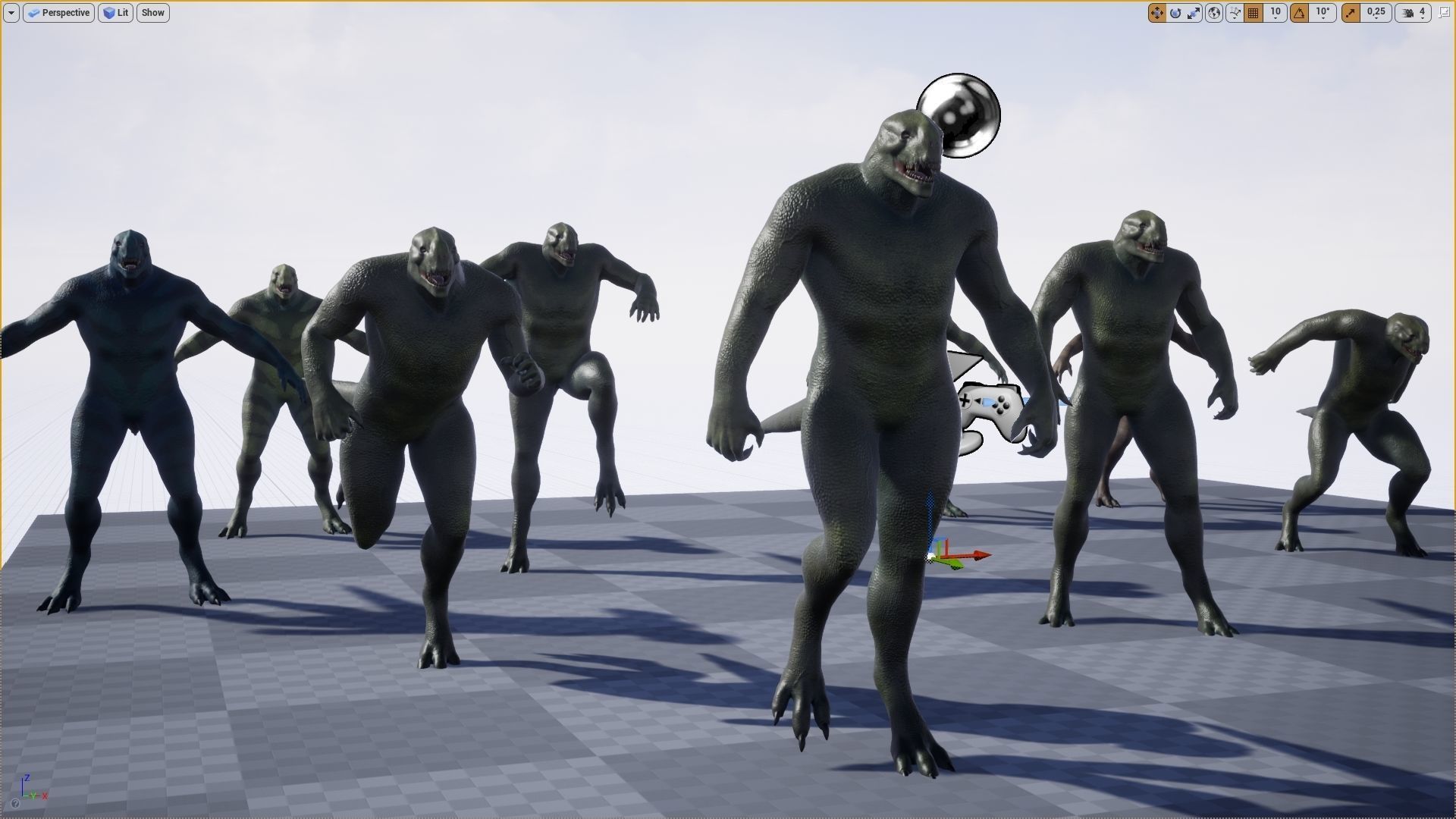 Reptiloid monster creature Low-poly 3D model_4