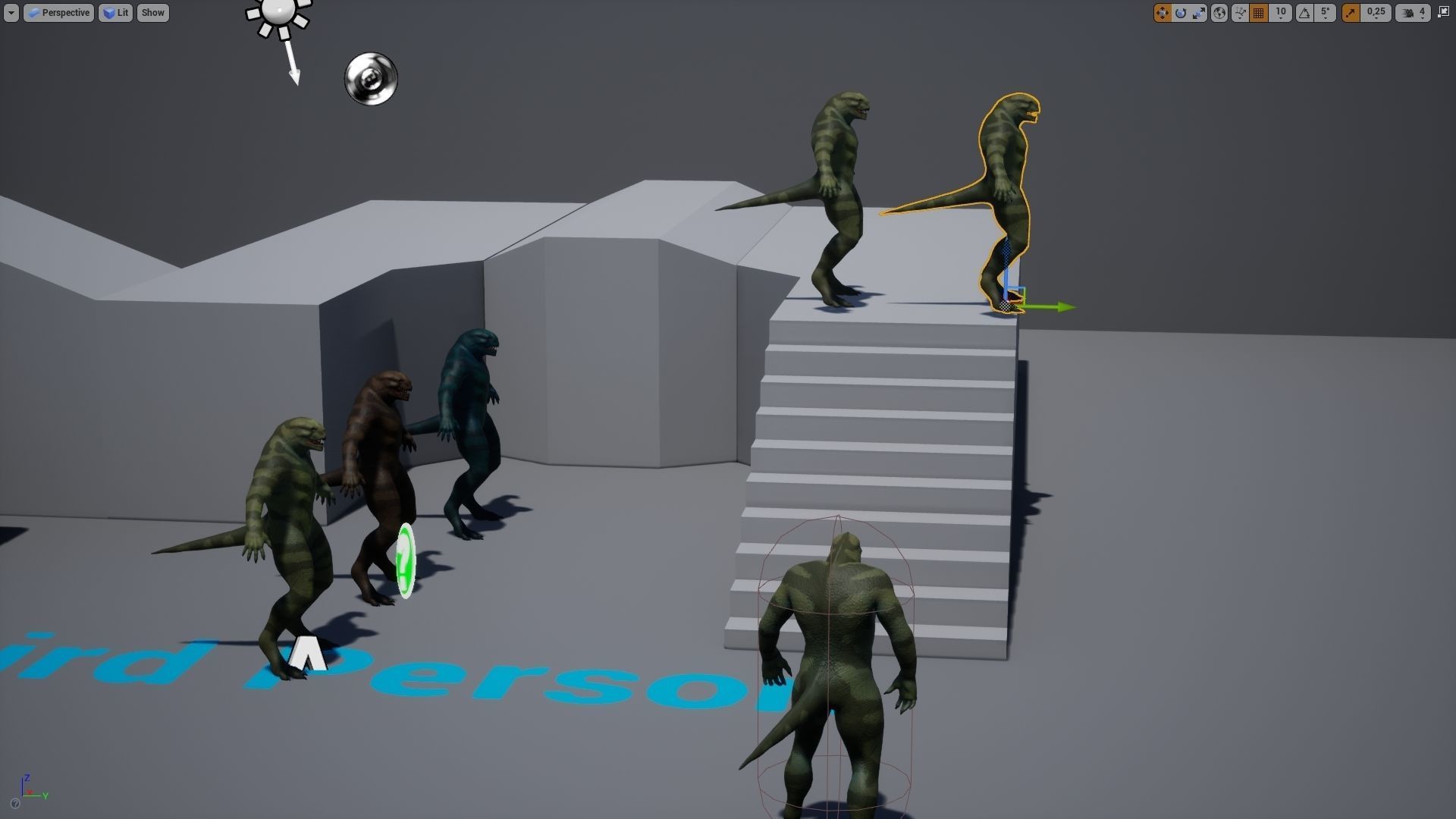 Reptiloid monster creature Low-poly 3D model_13