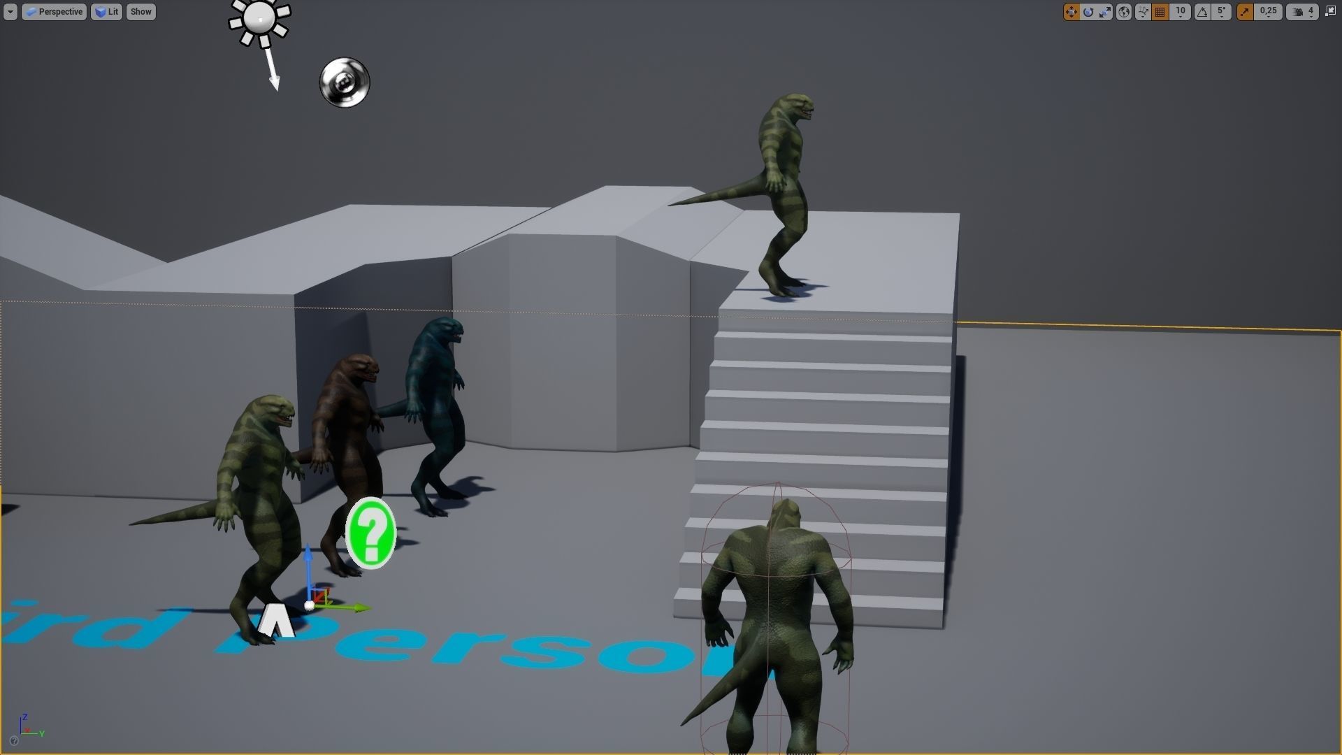 Reptiloid monster creature Low-poly 3D model_12