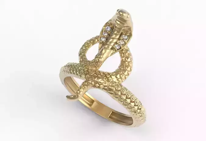 GOLDd gold snake ring with diamonds