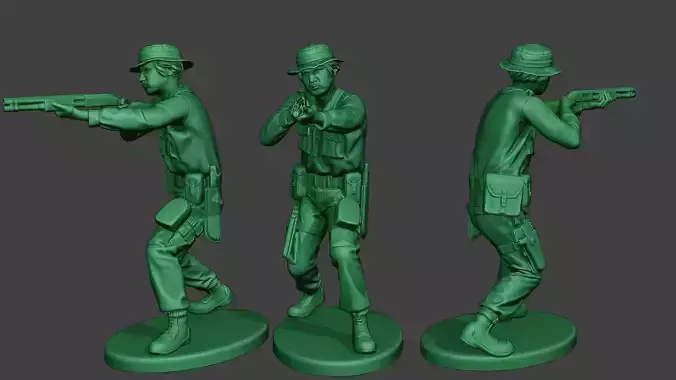 Modern Jungle Soldier Shoot Stand3 MJS1 3D print model