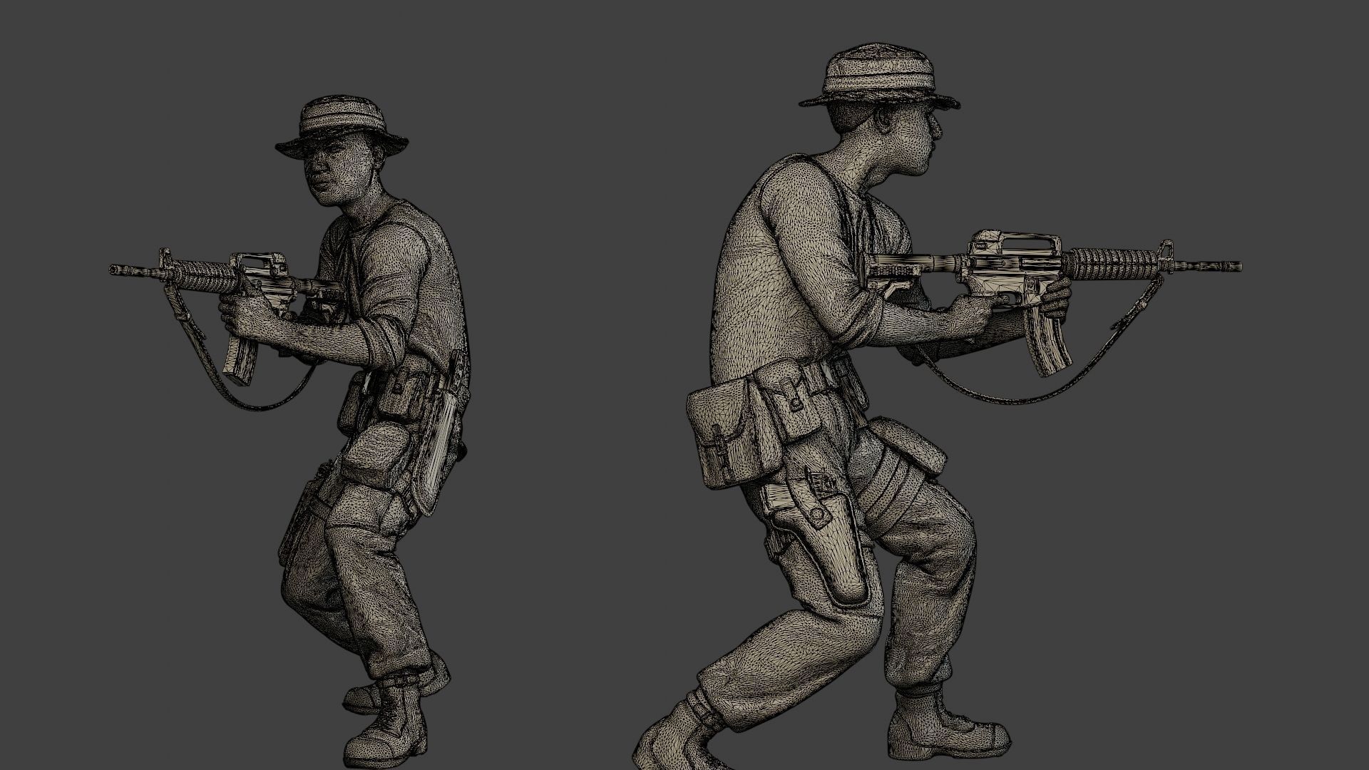 Modern Jungle Soldier Shoot Stand4 MJS1 3D print model_12