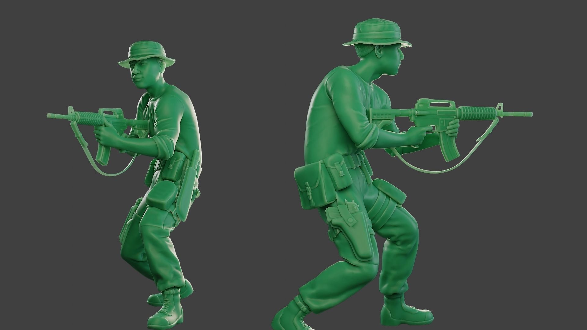 Modern Jungle Soldier Shoot Stand4 MJS1 3D print model_1