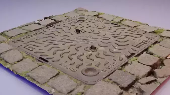 Ultra-realistic cover manhole 01 high-poly