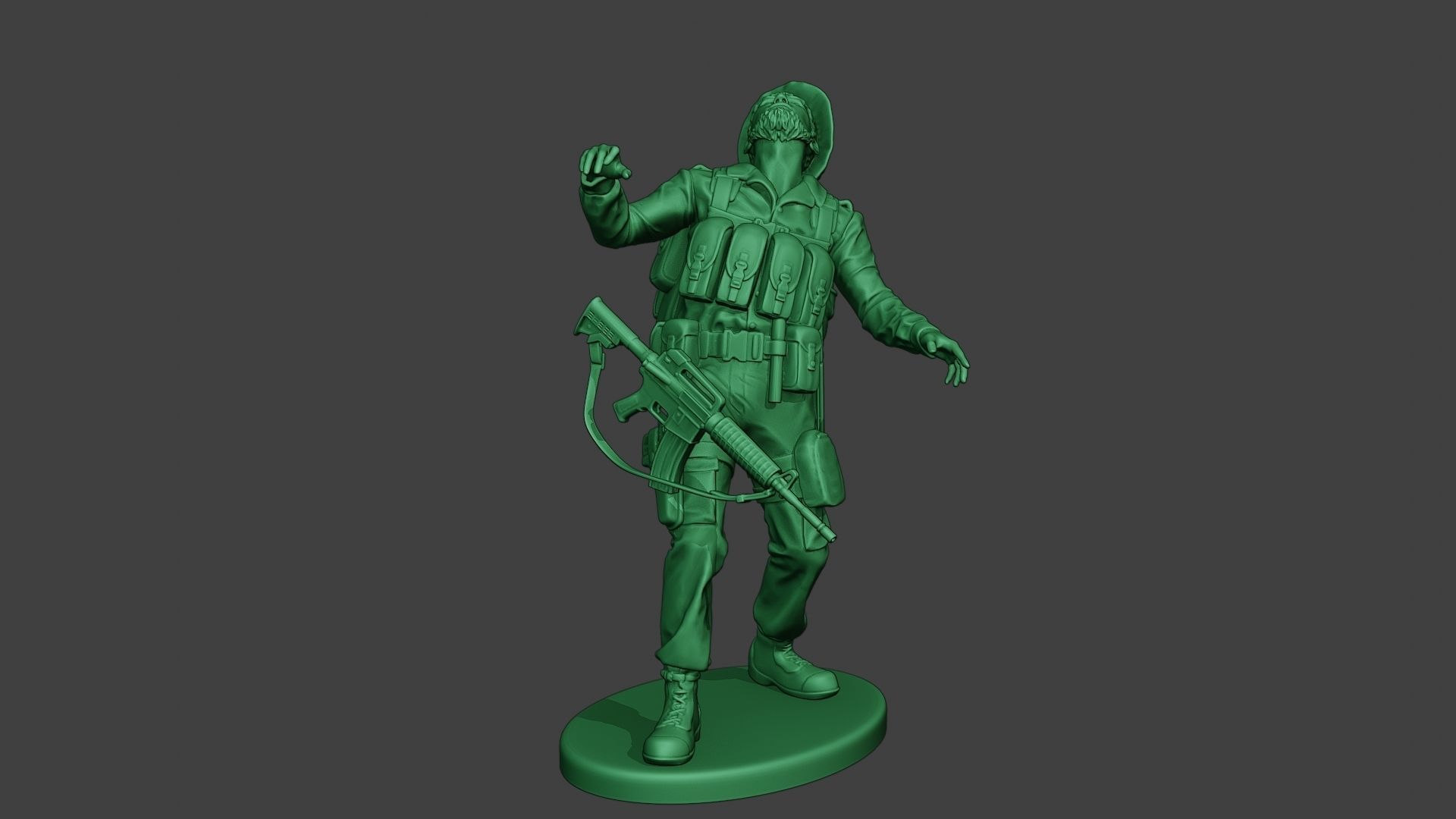 Modern Jungle Soldier Shooted MJS1 3D print model_2