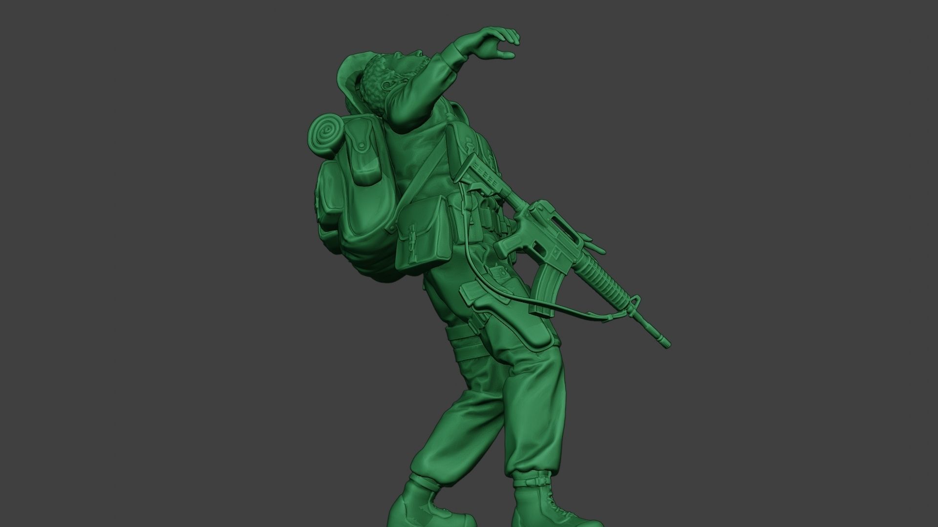 Modern Jungle Soldier Shooted MJS1 3D print model_13