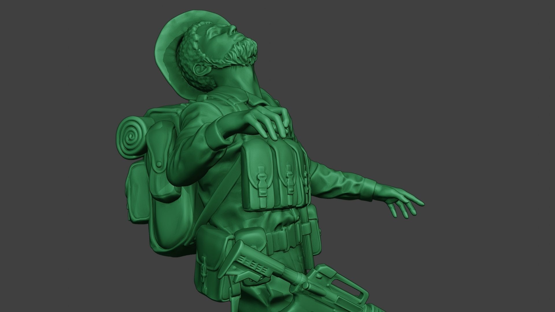 Modern Jungle Soldier Shooted MJS1 3D print model_19