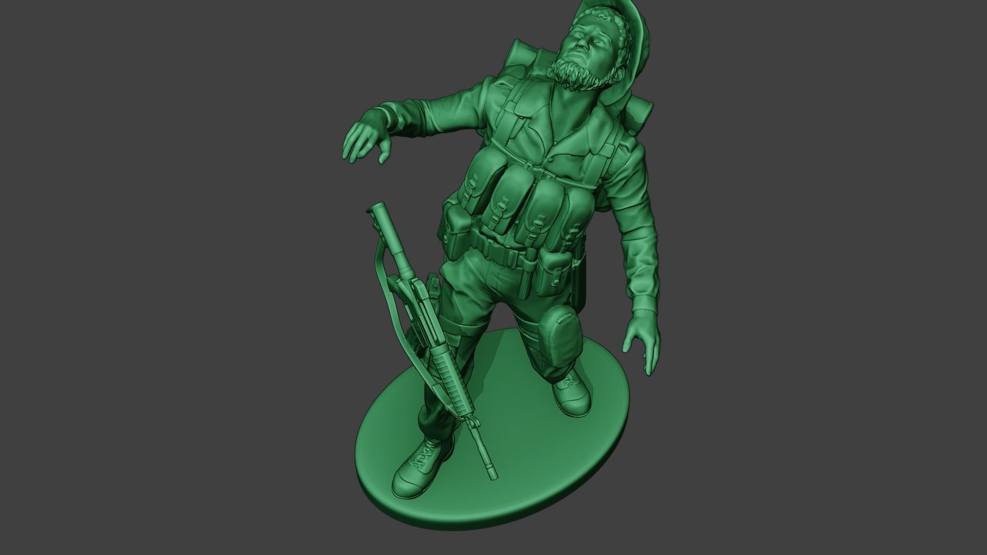 Modern Jungle Soldier Shooted MJS1 3D print model_15