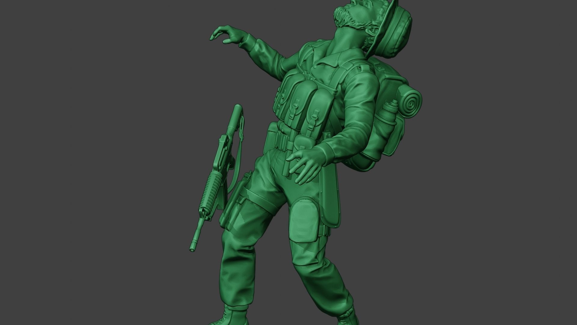 Modern Jungle Soldier Shooted MJS1 3D print model_26
