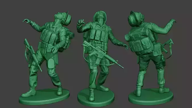 Modern Jungle Soldier Shooted MJS1 3D print model
