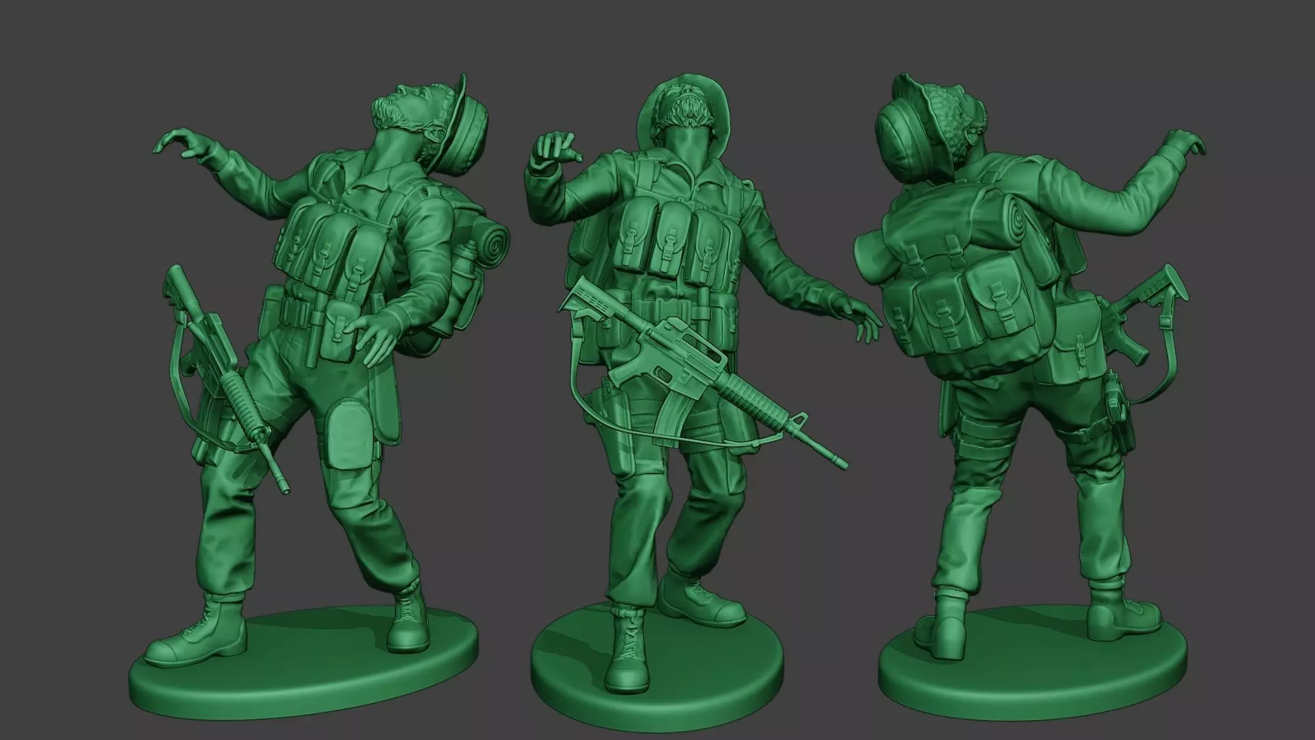 Modern Jungle Soldier Shooted MJS1 3D print model_0