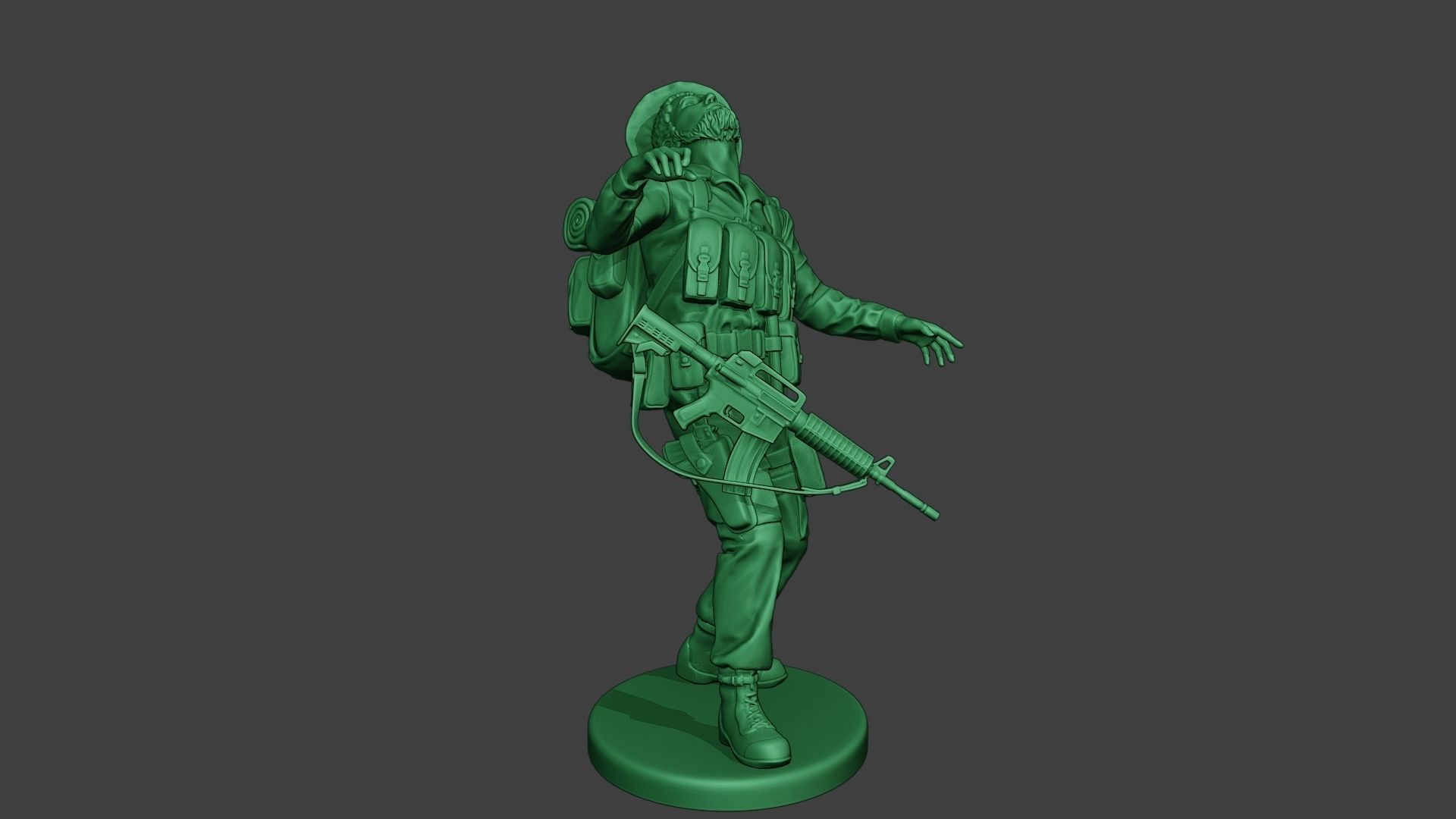 Modern Jungle Soldier Shooted MJS1 3D print model_11