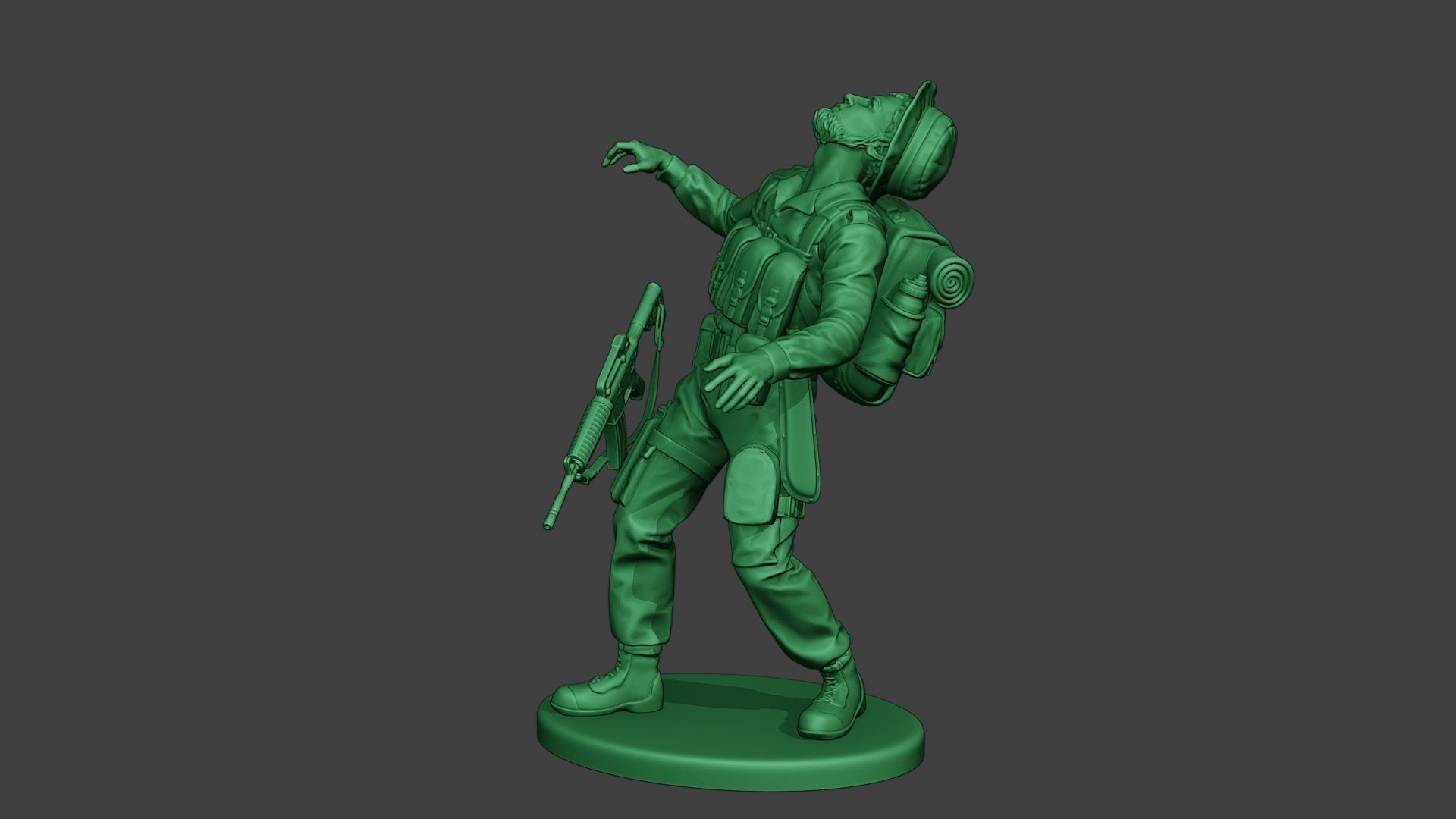 Modern Jungle Soldier Shooted MJS1 3D print model_4
