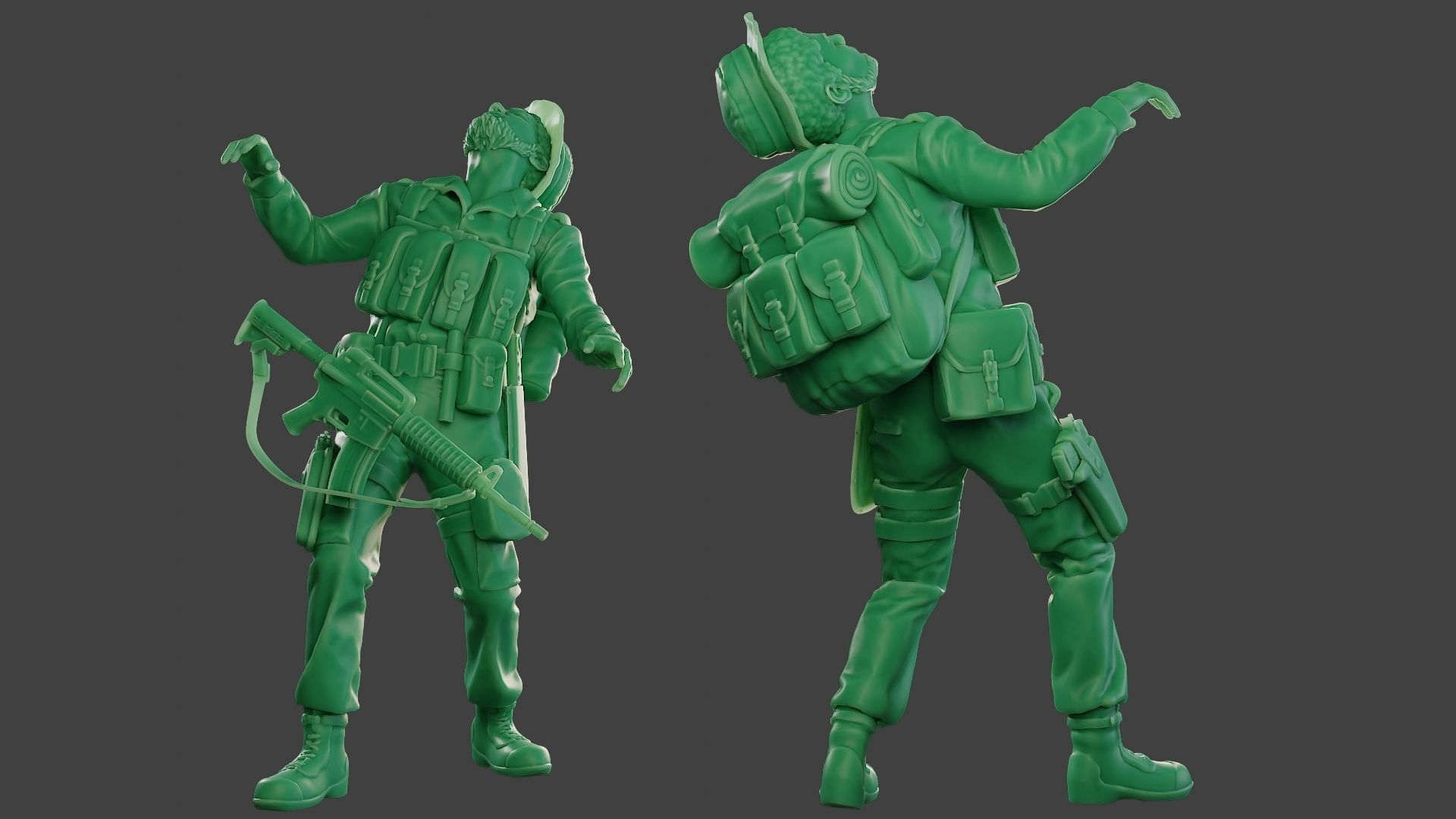 Modern Jungle Soldier Shooted MJS1 3D print model_1