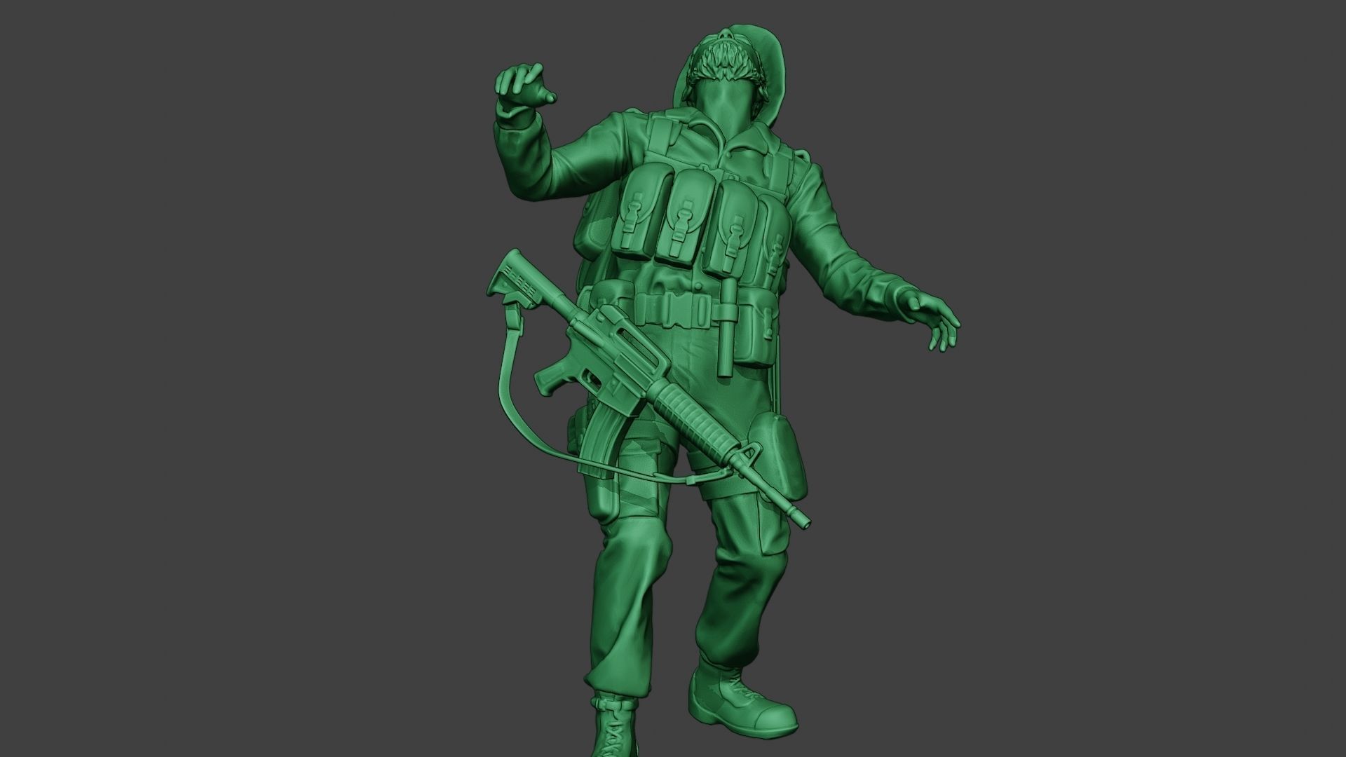 Modern Jungle Soldier Shooted MJS1 3D print model_27