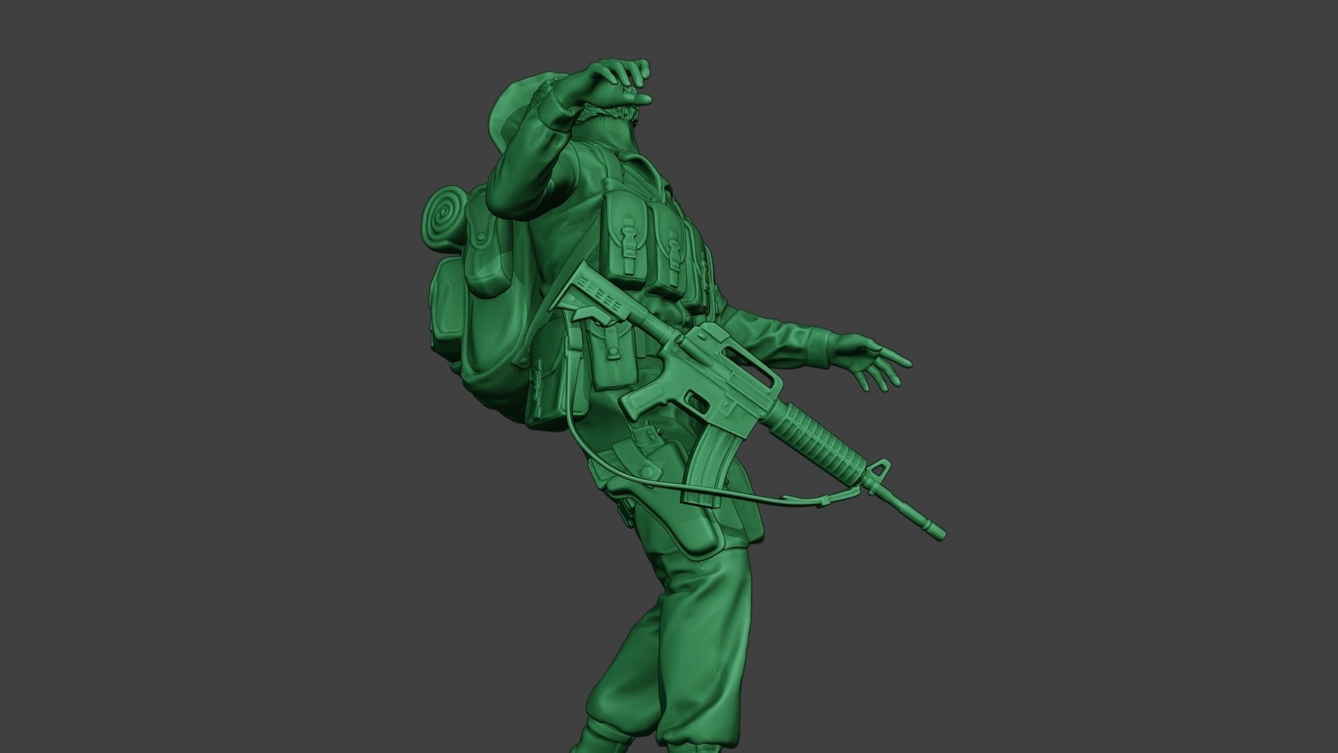 Modern Jungle Soldier Shooted MJS1 3D print model_28