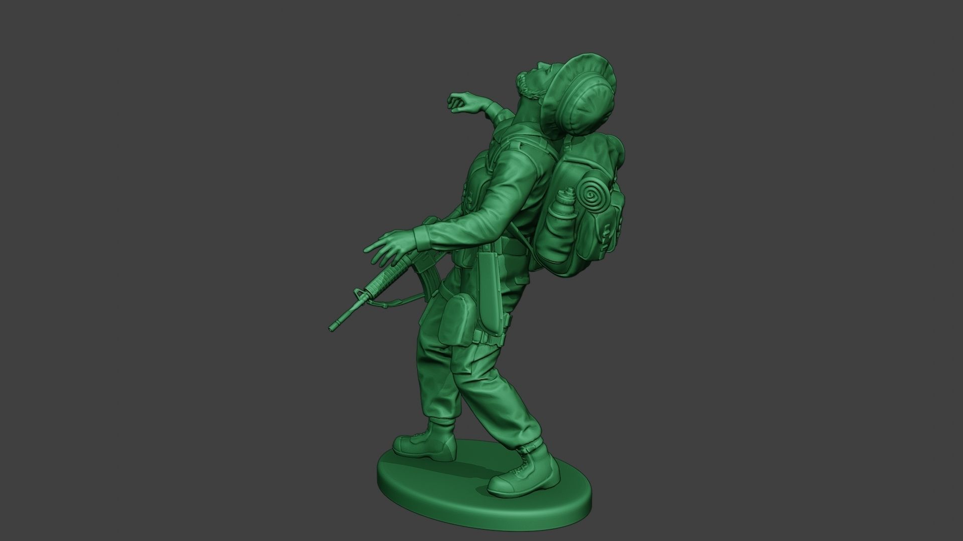 Modern Jungle Soldier Shooted MJS1 3D print model_5