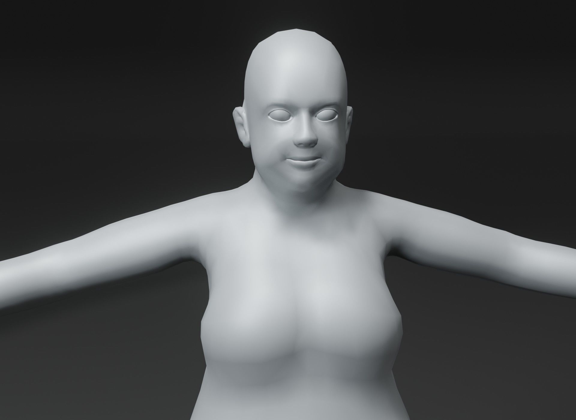 Fat Human Body Base Mesh 3D Model Family Pack 10k Polygons Low-poly 3D model_46