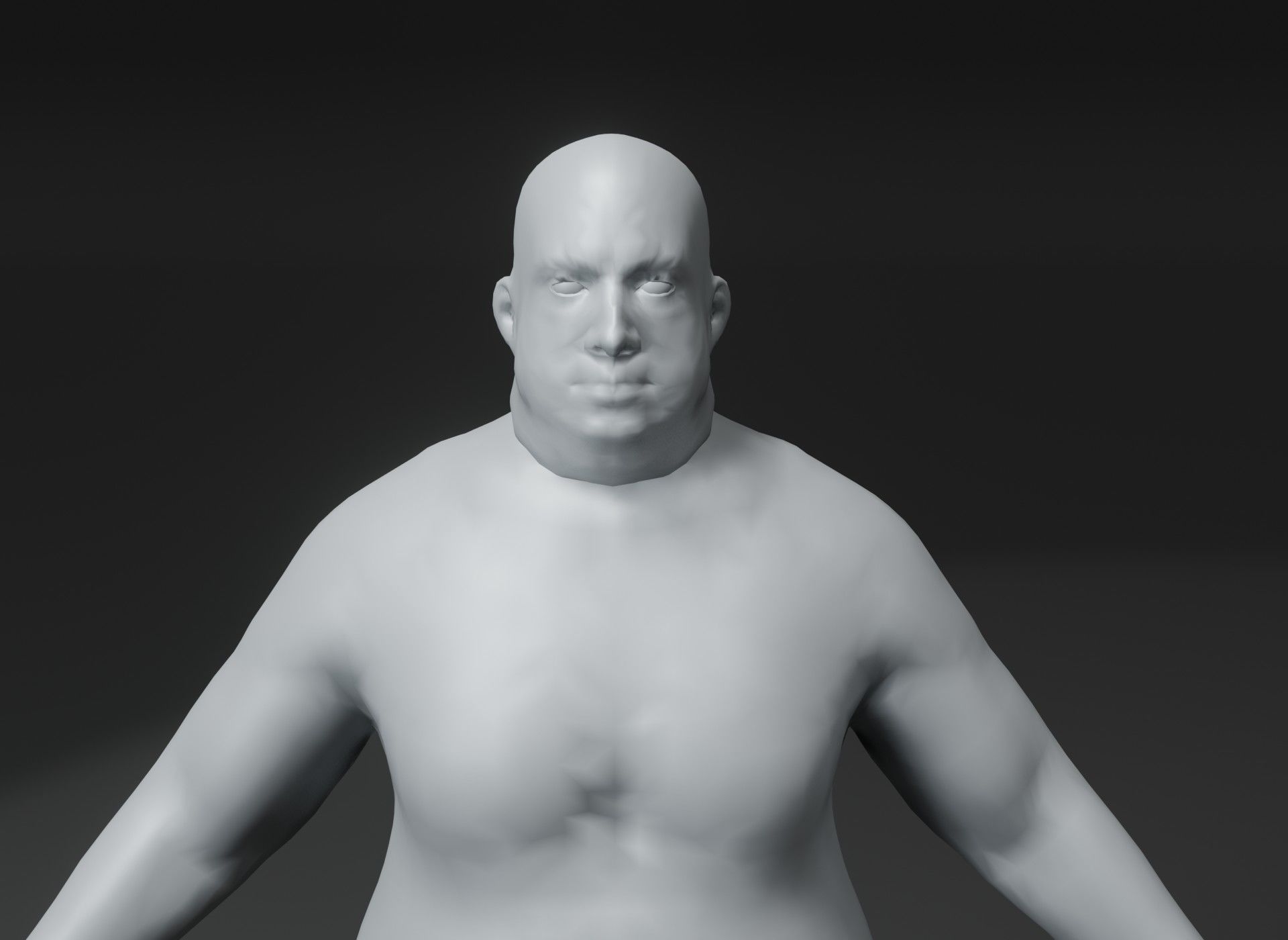 Fat Human Body Base Mesh 3D Model Family Pack 10k Polygons Low-poly 3D model_66