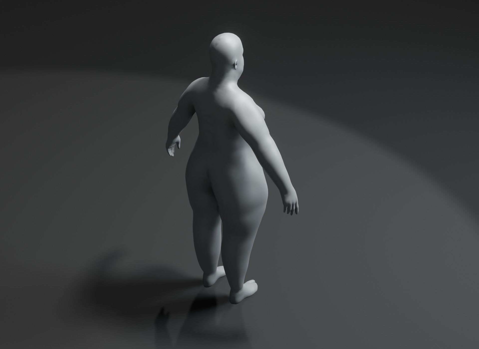 Fat Human Body Base Mesh 3D Model Family Pack 10k Polygons Low-poly 3D model_30