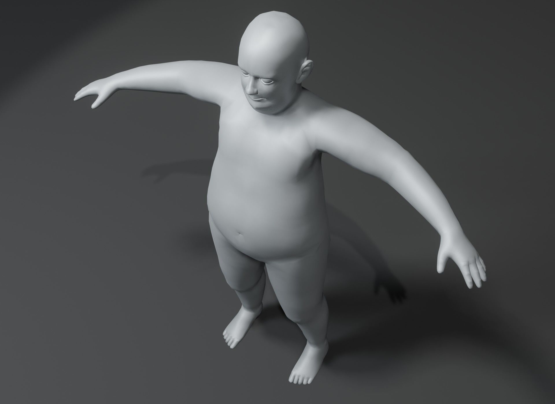 Fat Human Body Base Mesh 3D Model Family Pack 10k Polygons Low-poly 3D model_18