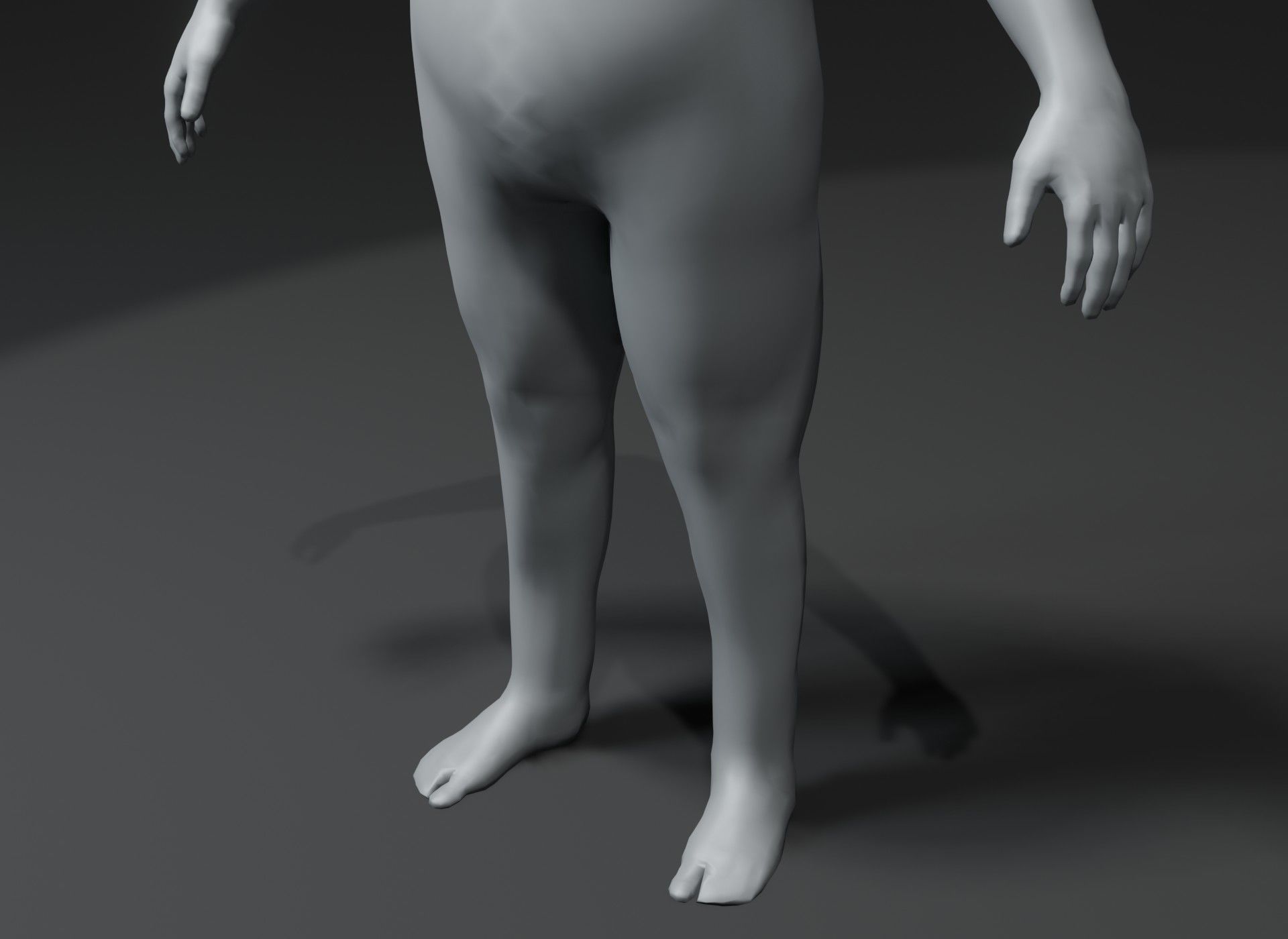 Fat Human Body Base Mesh 3D Model Family Pack 10k Polygons Low-poly 3D model_69