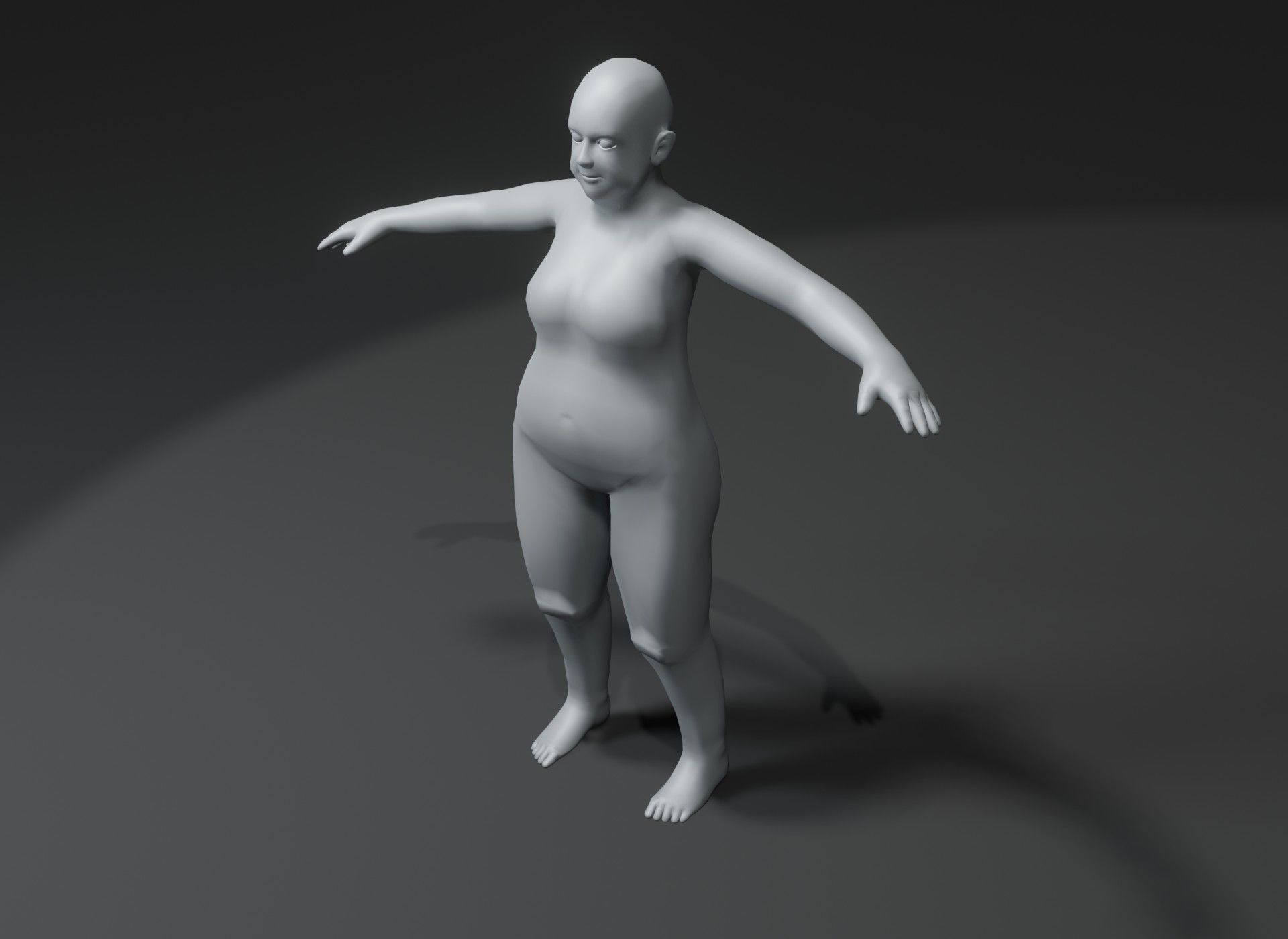 Fat Human Body Base Mesh 3D Model Family Pack 10k Polygons Low-poly 3D model_60