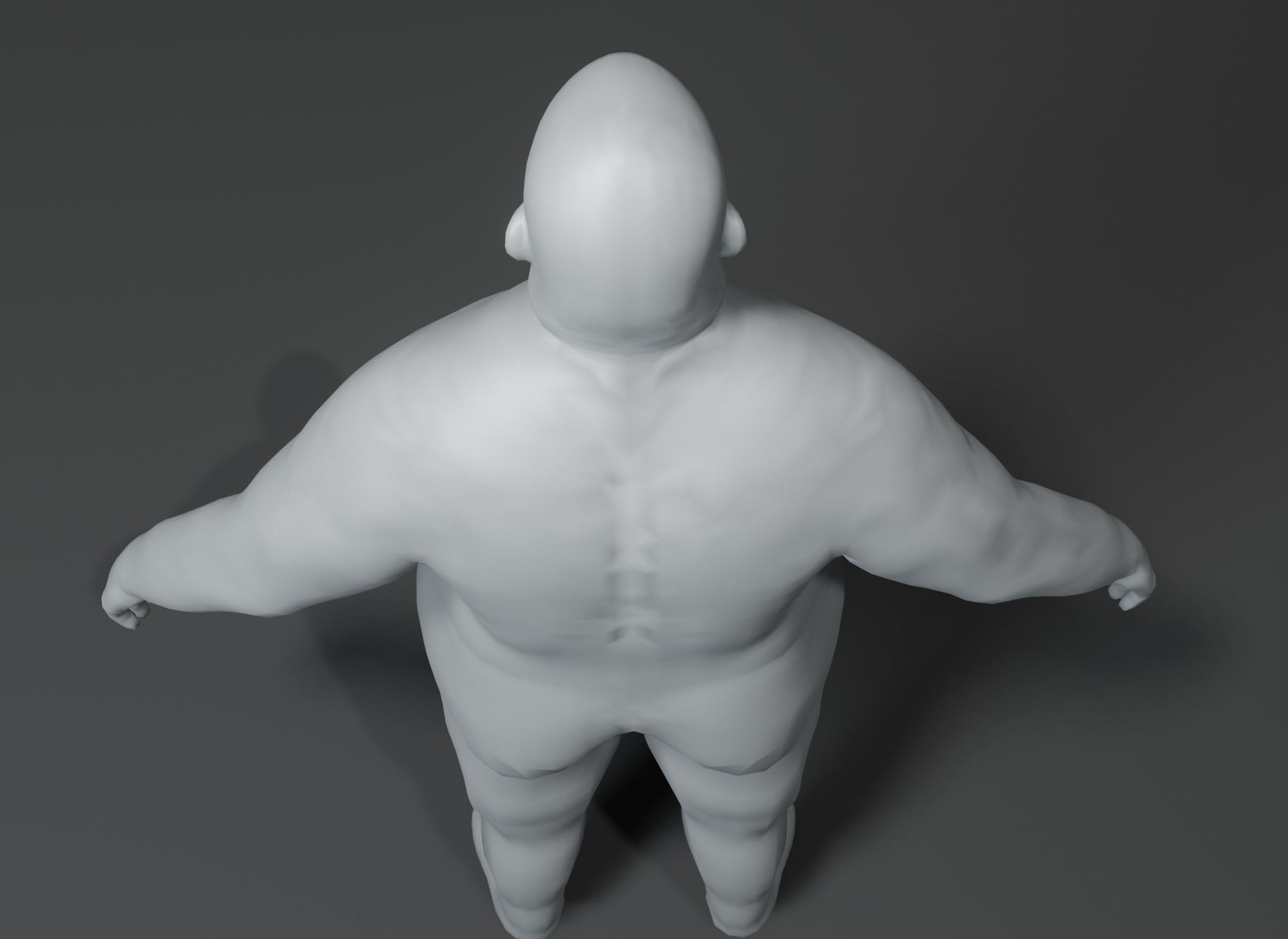 Fat Human Body Base Mesh 3D Model Family Pack 10k Polygons Low-poly 3D model_74