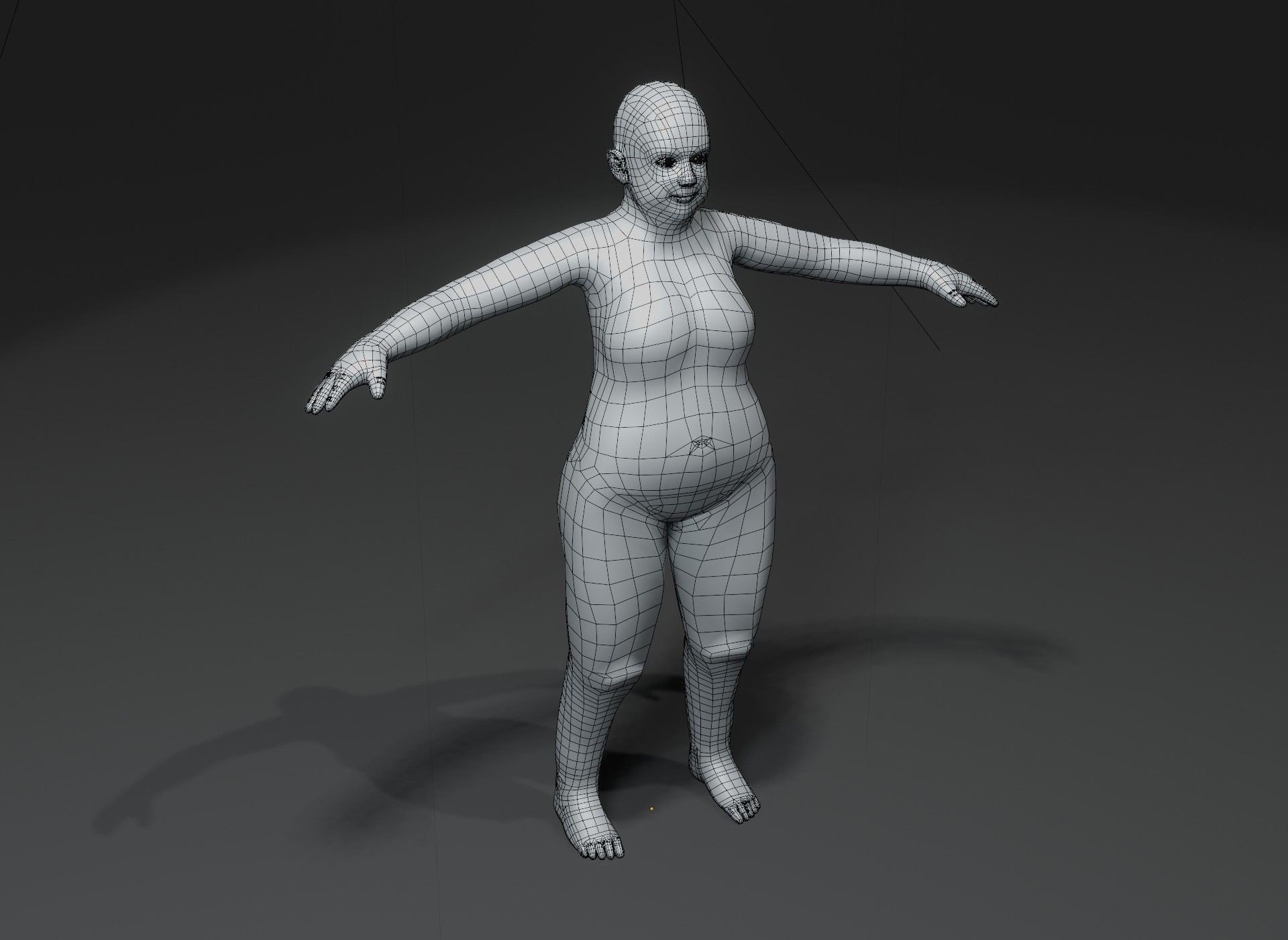 Fat Human Body Base Mesh 3D Model Family Pack 10k Polygons Low-poly 3D model_63