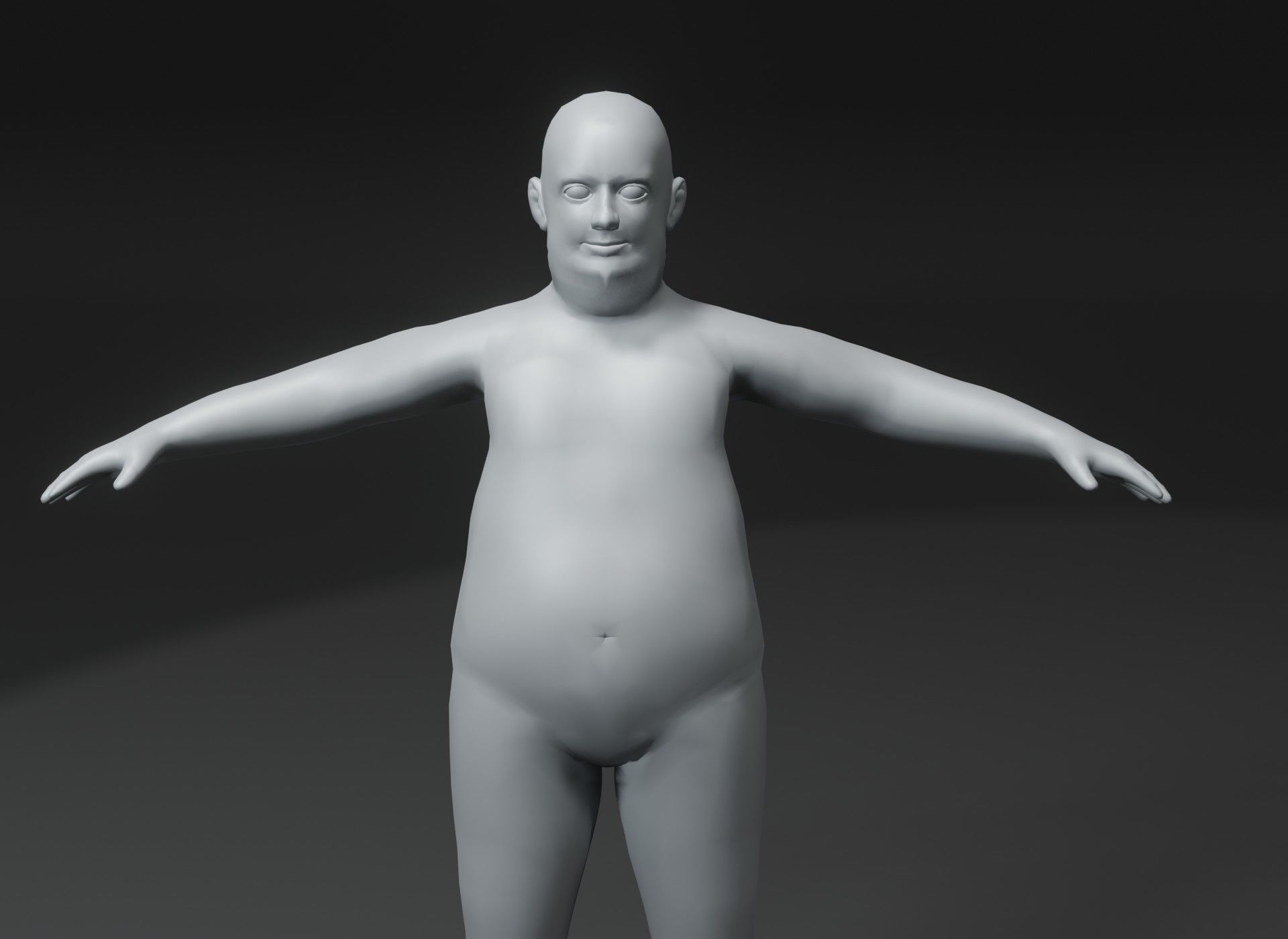 Fat Human Body Base Mesh 3D Model Family Pack 10k Polygons Low-poly 3D model_5