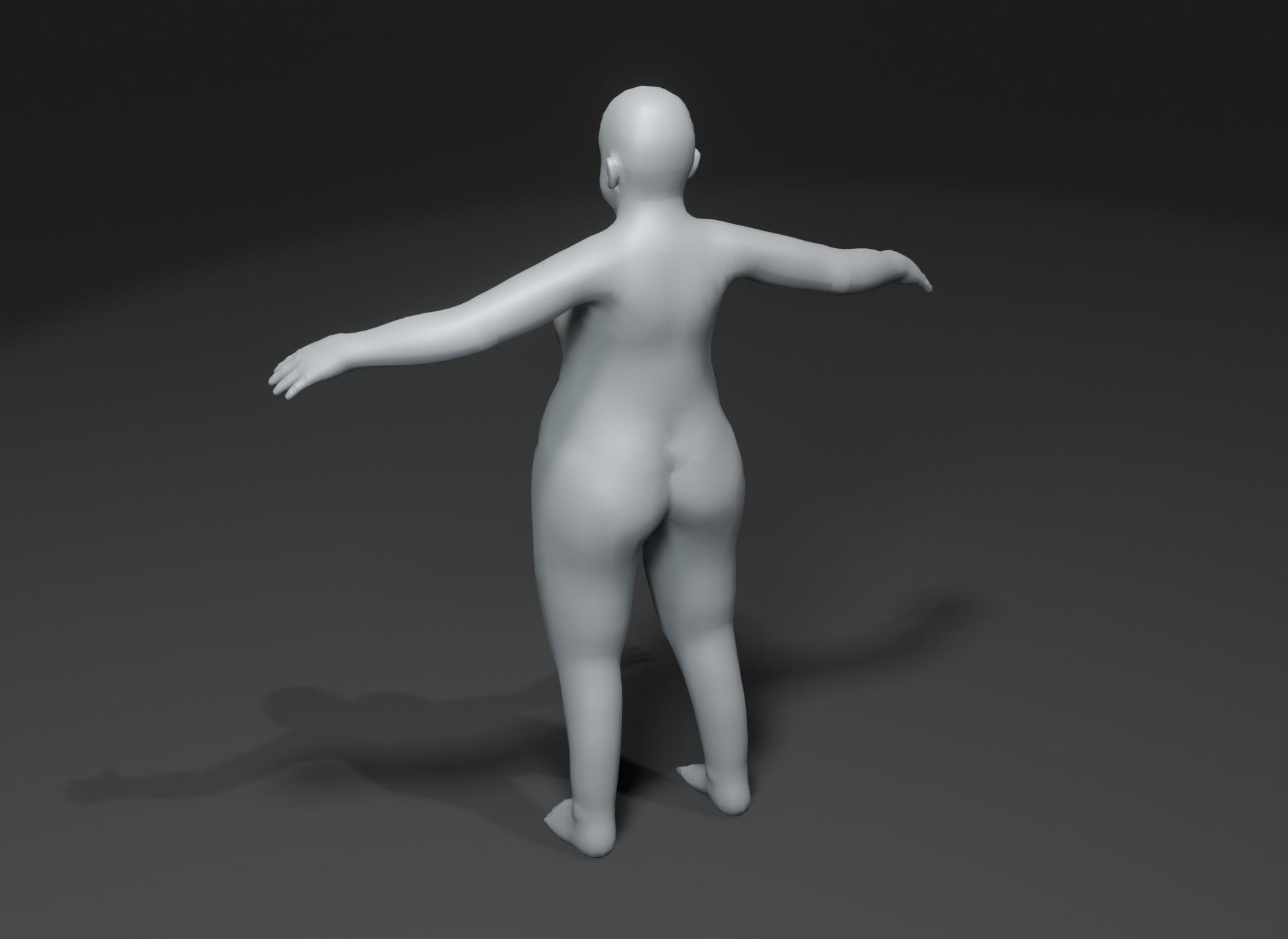 Fat Human Body Base Mesh 3D Model Family Pack 10k Polygons Low-poly 3D model_52