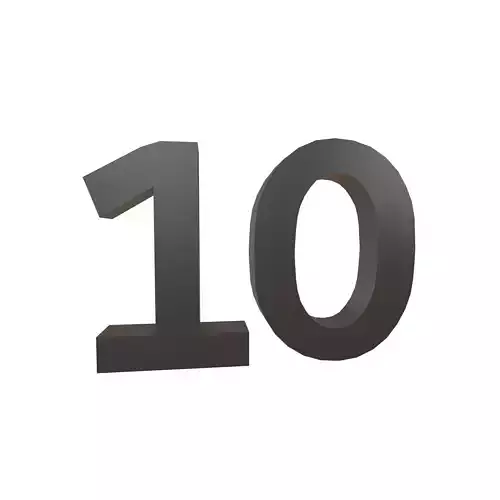 Date Number 10 v1 001 Low-poly 3D model