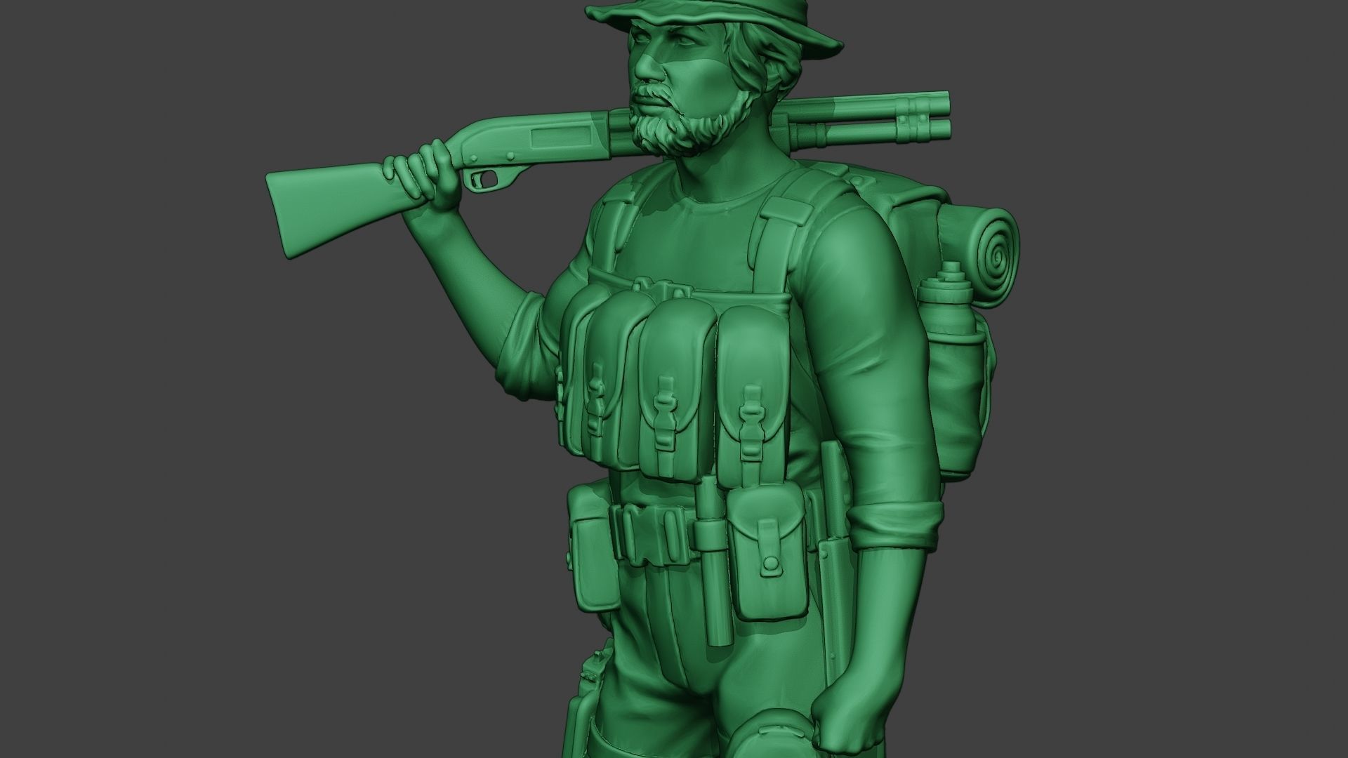 Modern Jungle Soldier Stand2 MJS1 3D print model_18