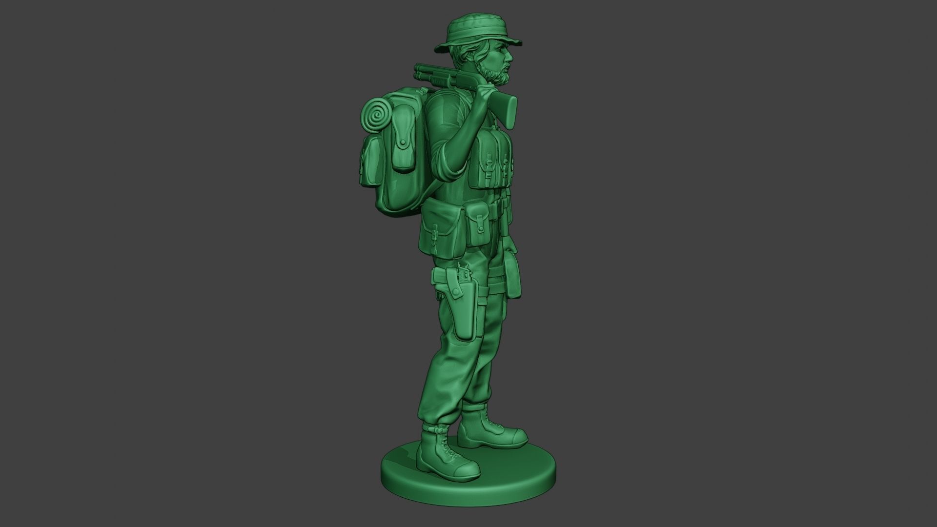 Modern Jungle Soldier Stand2 MJS1 3D print model_9