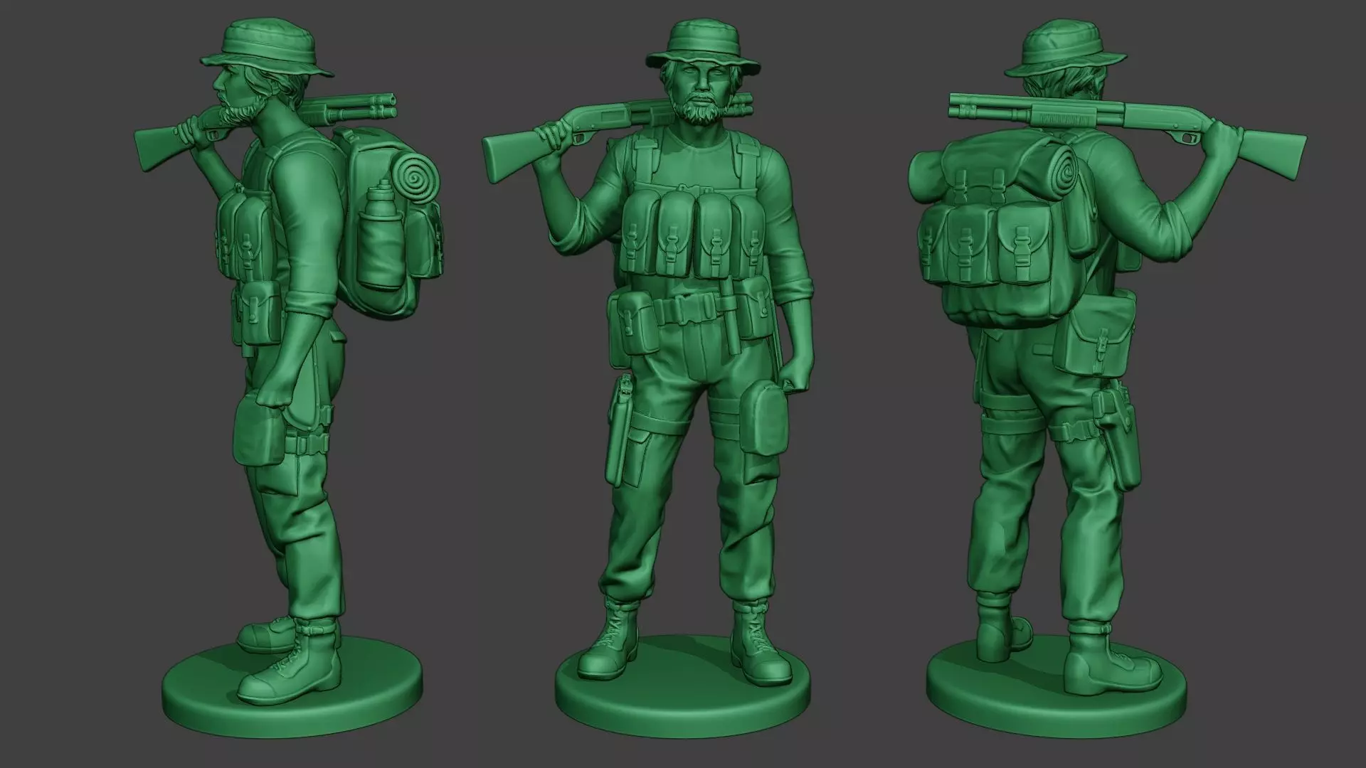 Modern Jungle Soldier Stand2 MJS1 3D print model_0