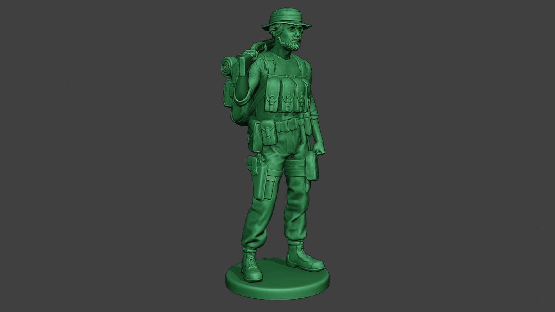 Modern Jungle Soldier Stand2 MJS1 3D print model_10