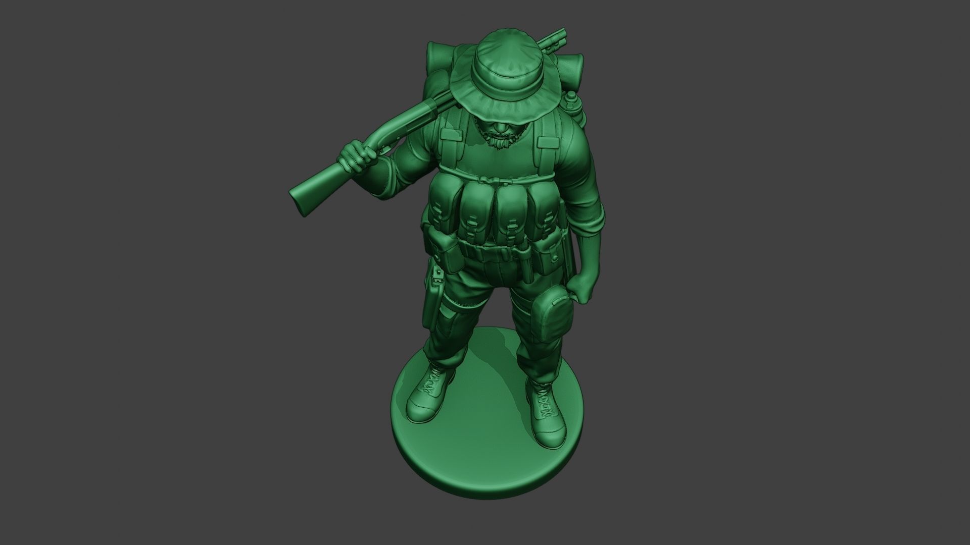 Modern Jungle Soldier Stand2 MJS1 3D print model_14