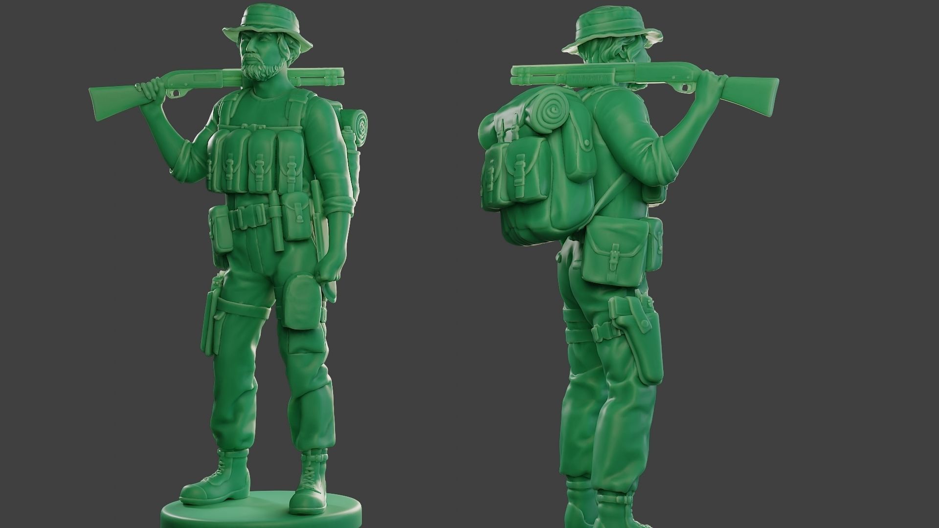 Modern Jungle Soldier Stand2 MJS1 3D print model_1
