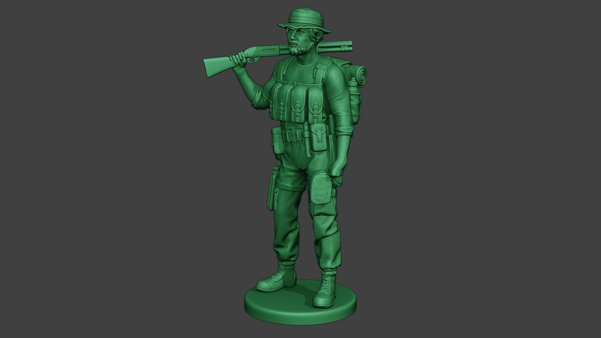 Modern Jungle Soldier Stand2 MJS1 3D print model_2