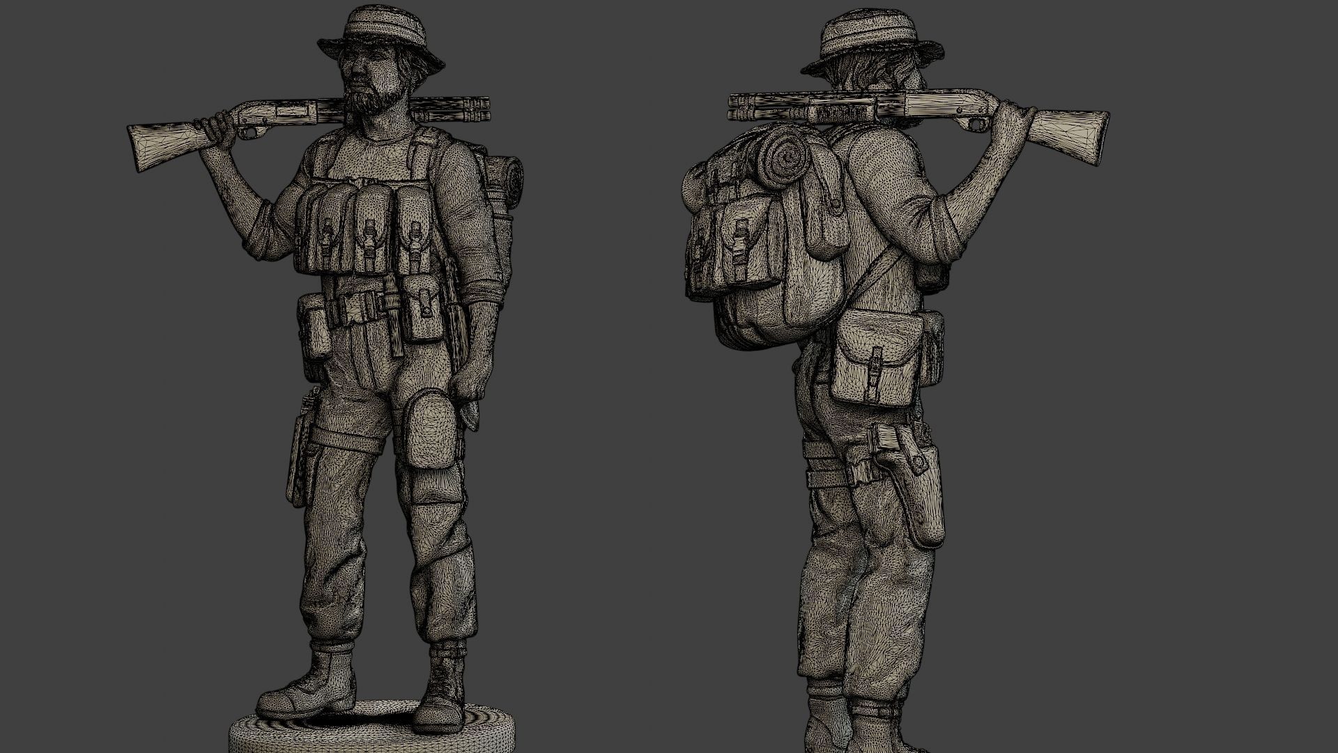 Modern Jungle Soldier Stand2 MJS1 3D print model_12