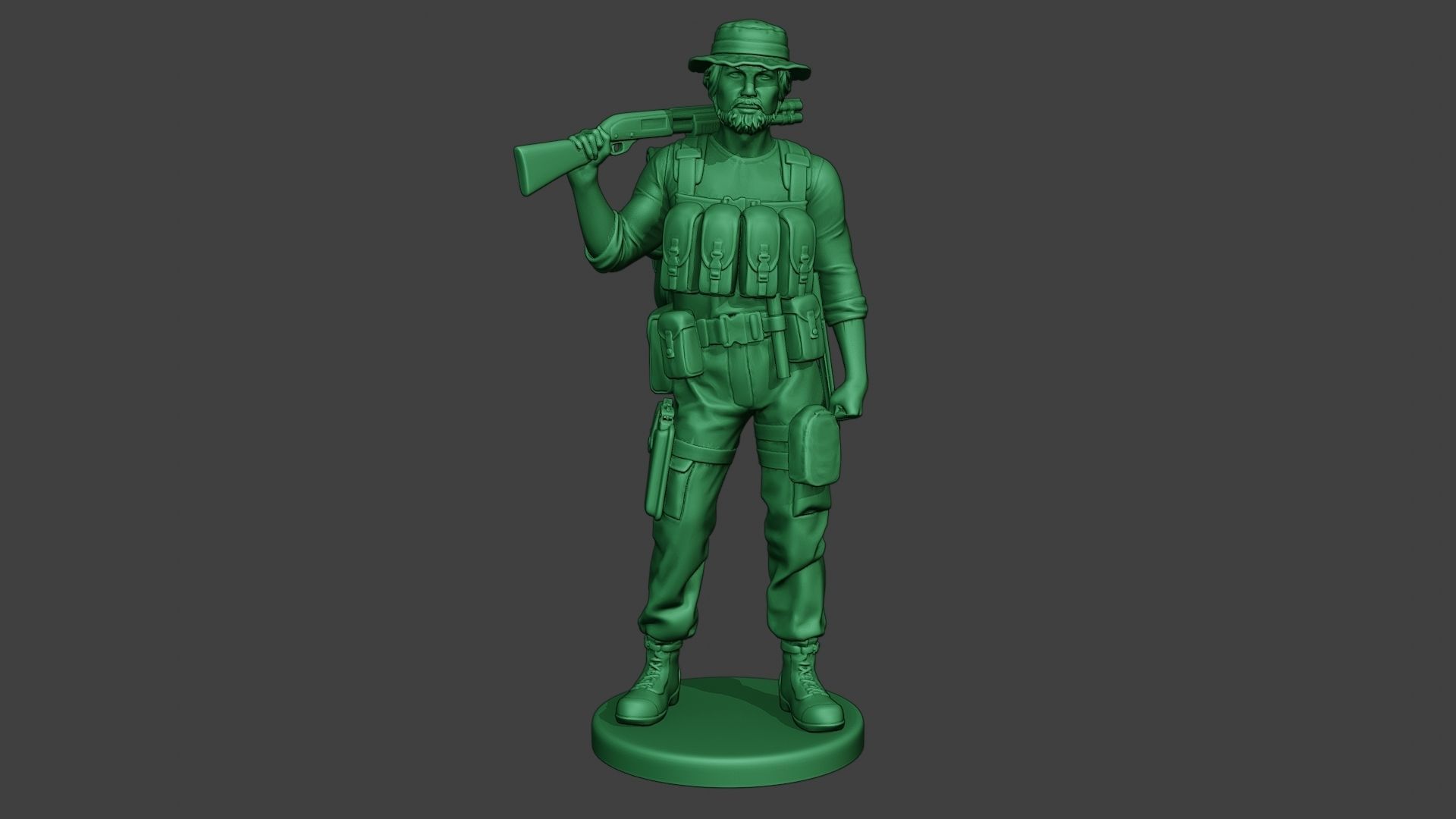 Modern Jungle Soldier Stand2 MJS1 3D print model_11